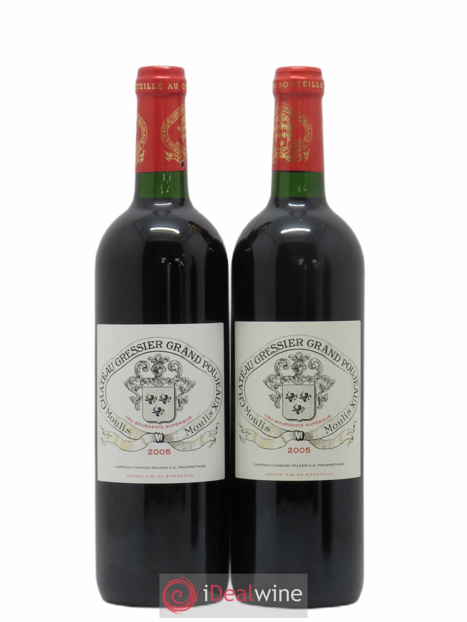 Château Gressier Grand Poujeaux Cru Bourgeois (sans prix de réserve) 2005 - Lot de 2 bouteilles - 0