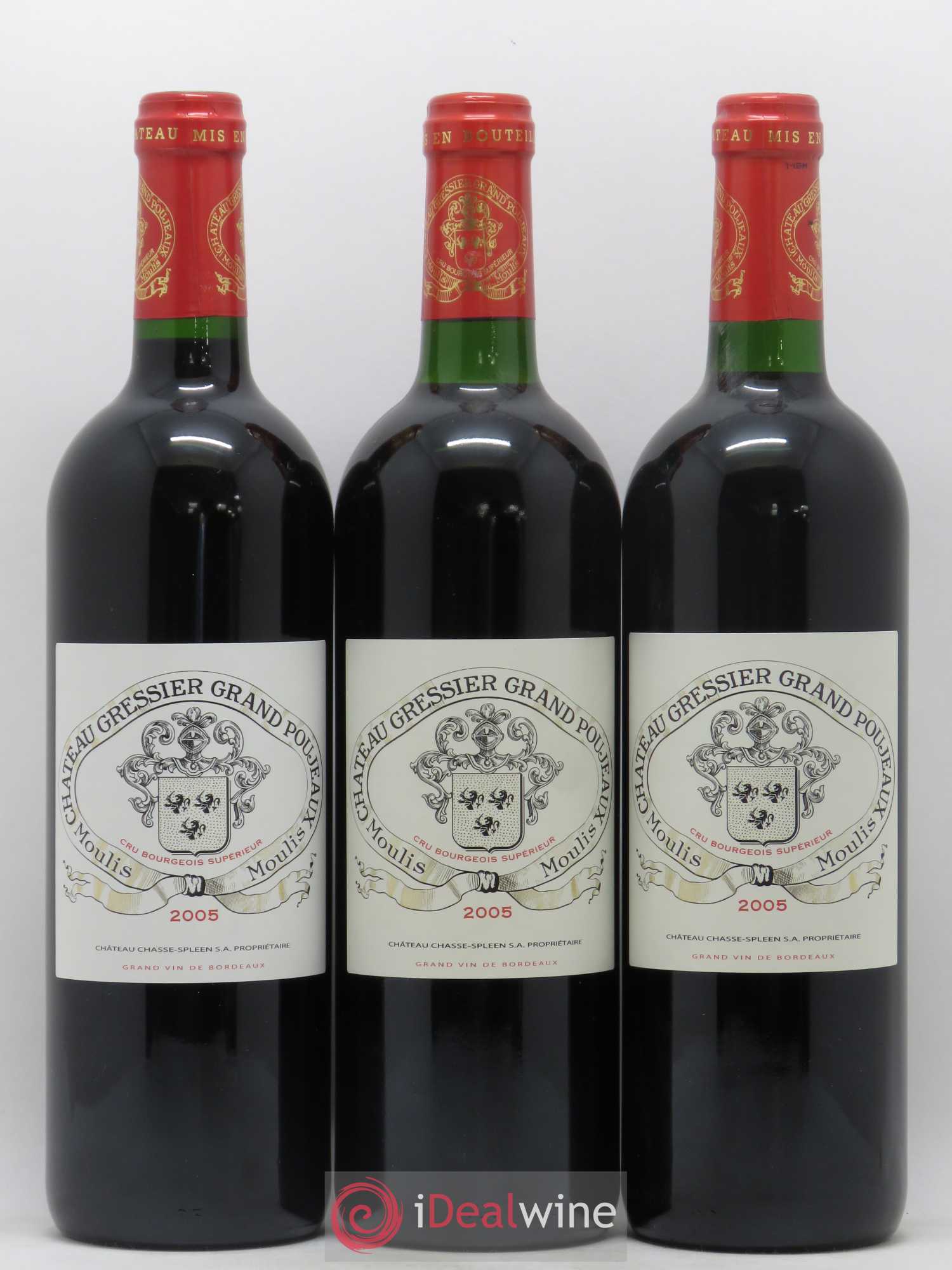 Château Gressier Grand Poujeaux Cru Bourgeois 2005 - Lot de 6 bouteilles - 1