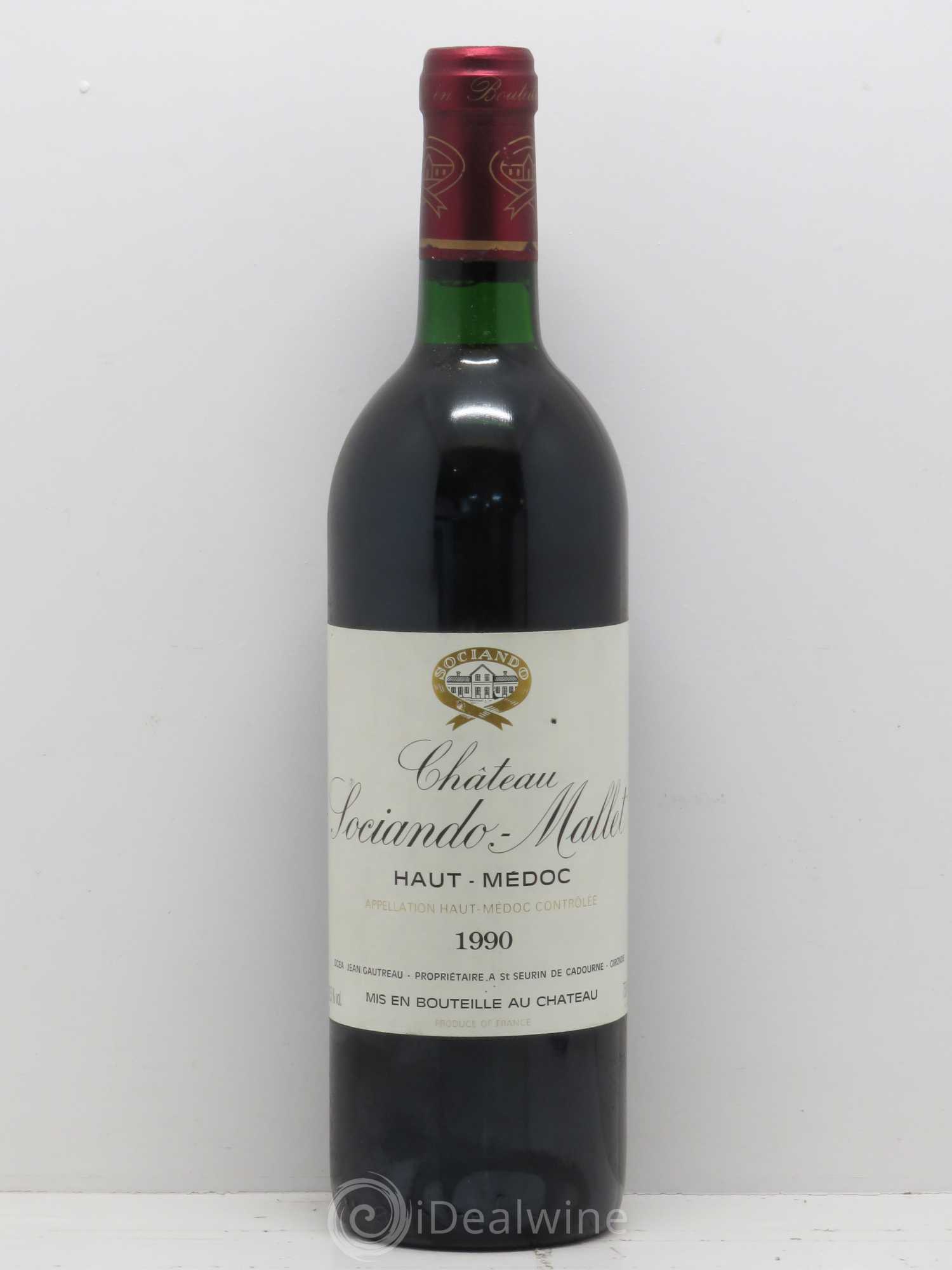 Château Sociando Mallet 1990 - Lot de 1 bouteille - 0