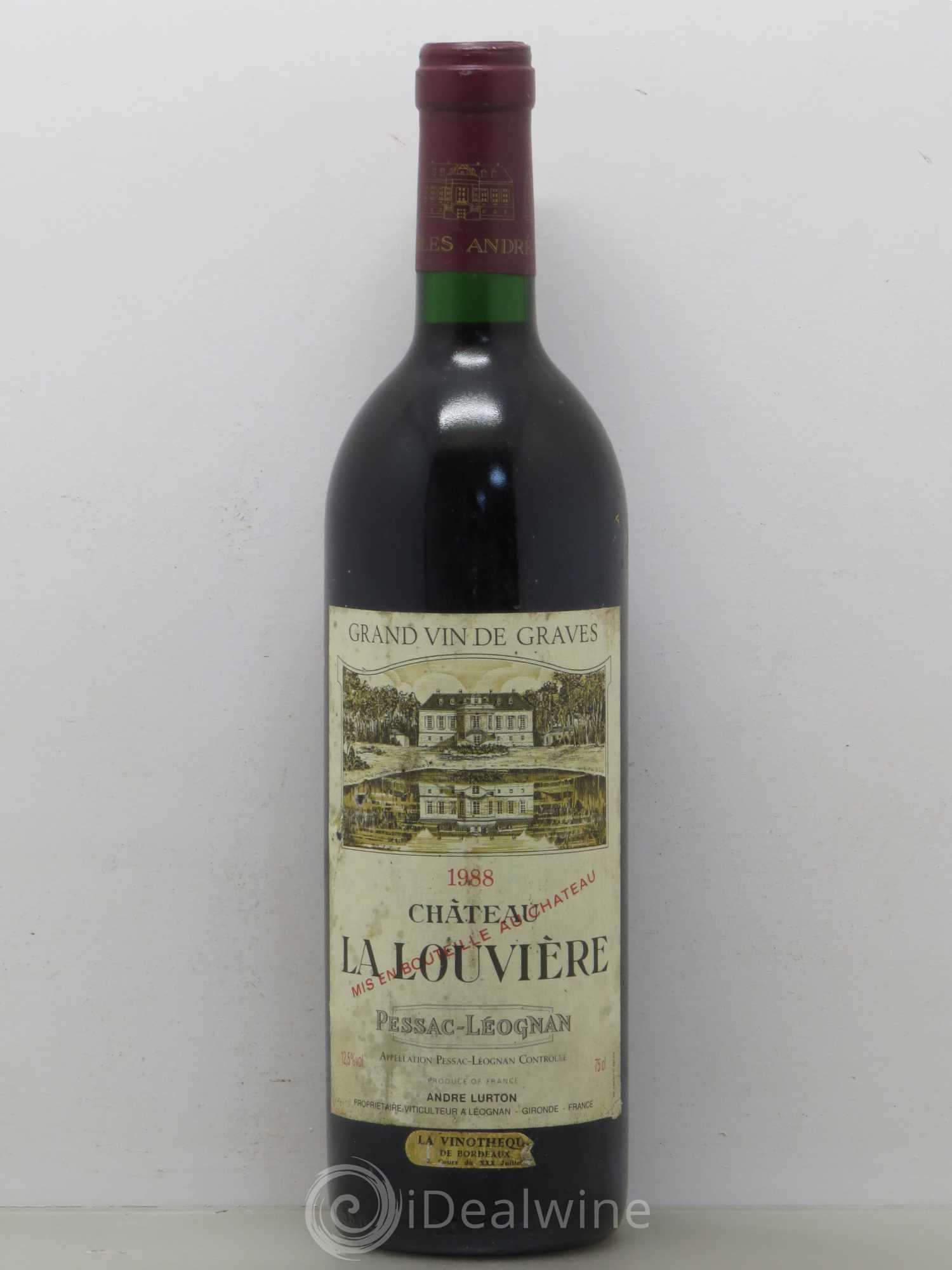 Château la Louvière 1988 - Lot de 1 bouteille - 0