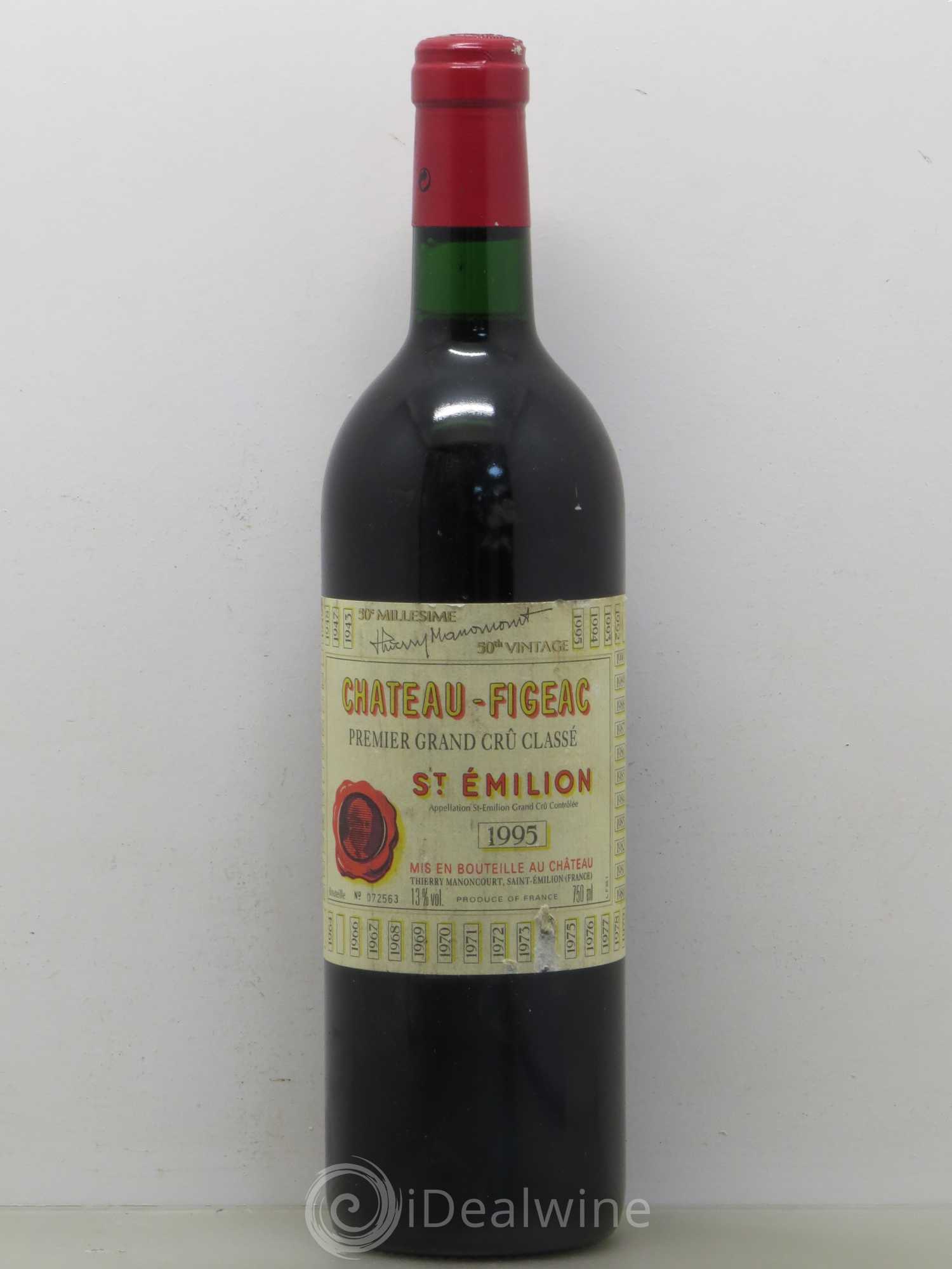 Château Figeac 1er Grand Cru Classé A 1995 - Lot de 1 bouteille - 0