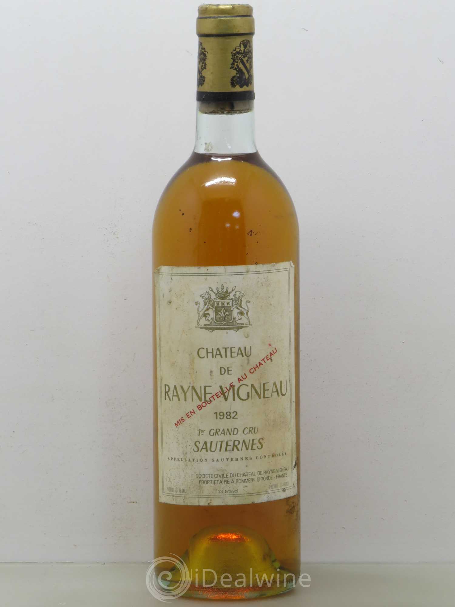 Château de Rayne Vigneau 1er Grand Cru Classé 1982 - Lotto di 1 bottiglia - 0