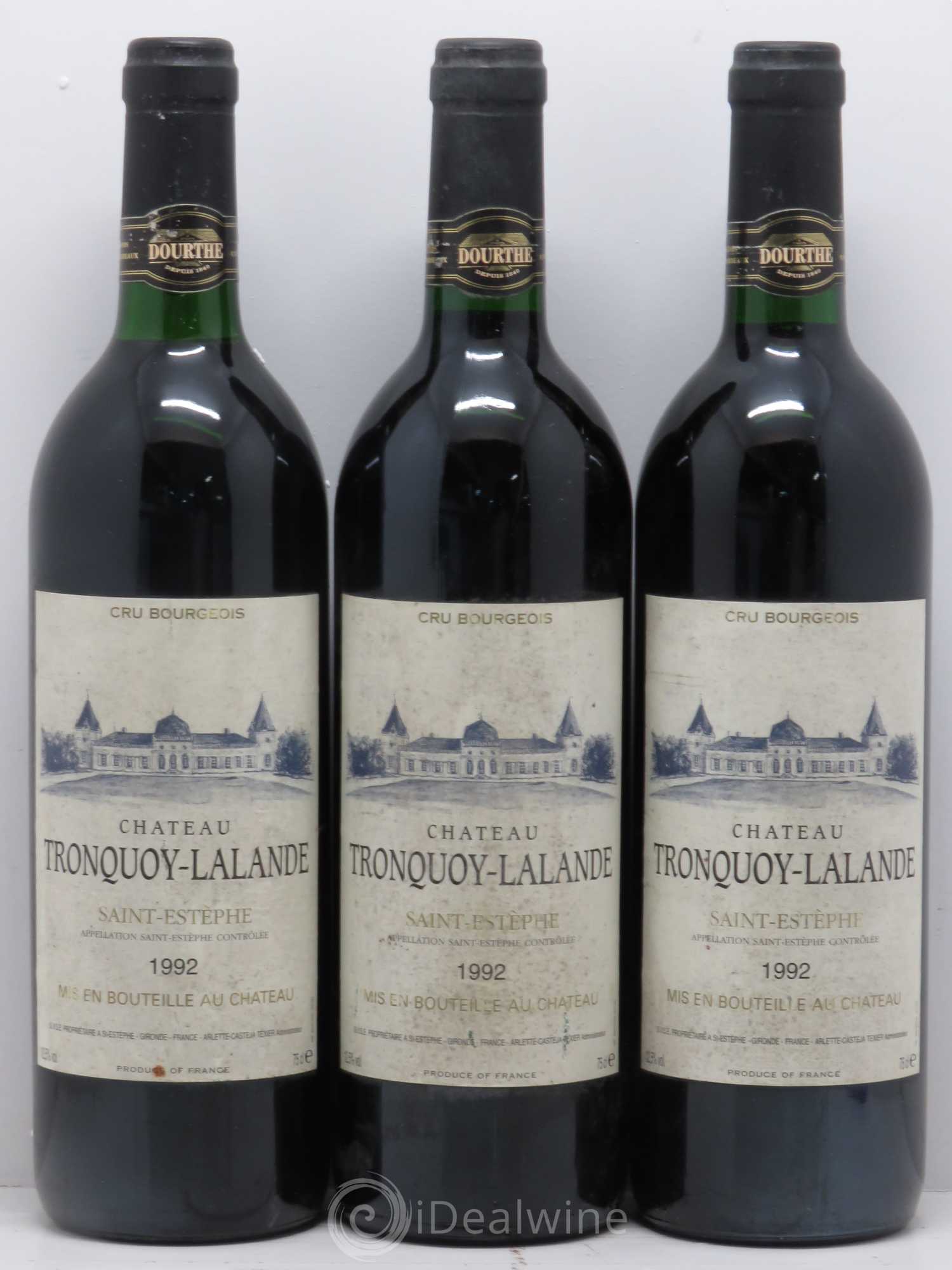 Château Tronquoy Lalande 1992 - Lot de 3 bouteilles - 0