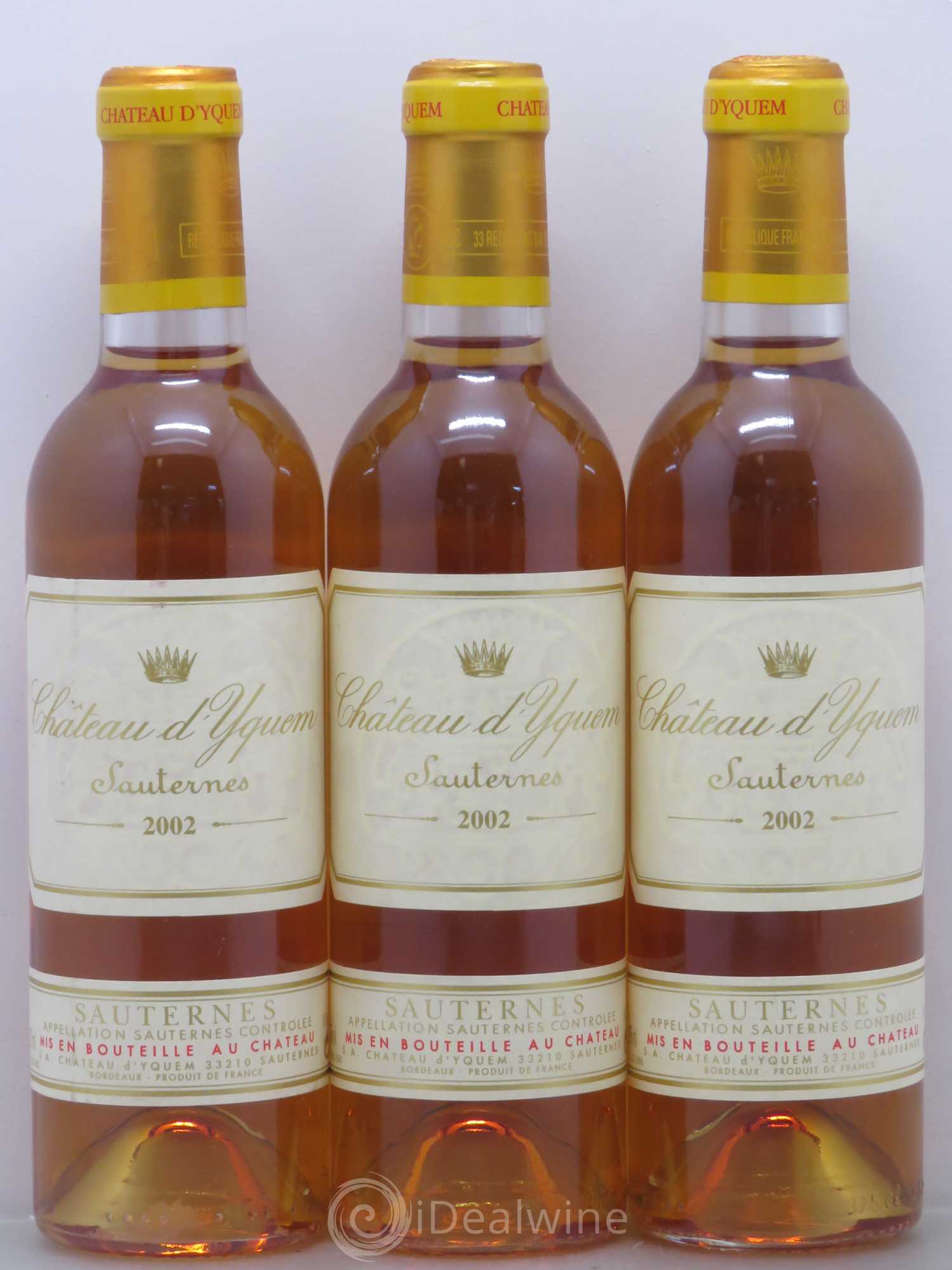 Château d' Yquem 1er Cru Classé Supérieur 2002 - Posten von 3 Demi-Flaschen - 0