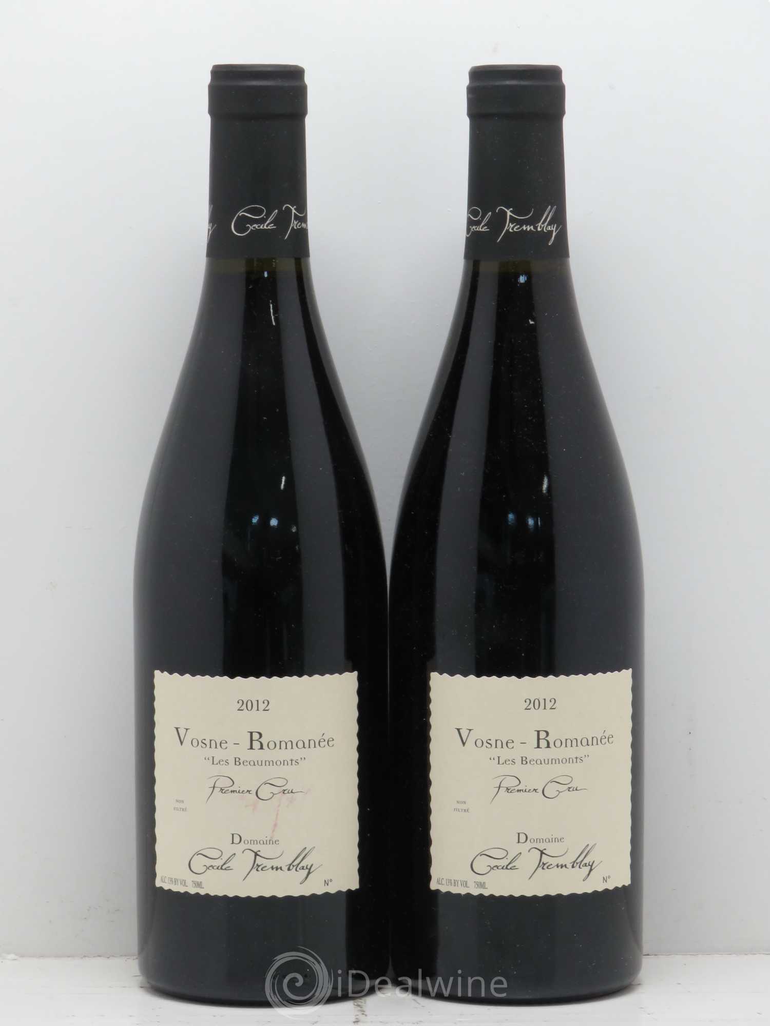 Vosne-Romanée 1er Cru Les Beaumonts (ou Beaux Monts) Cécile Tremblay 2012 - Lot de 2 bouteilles - 0