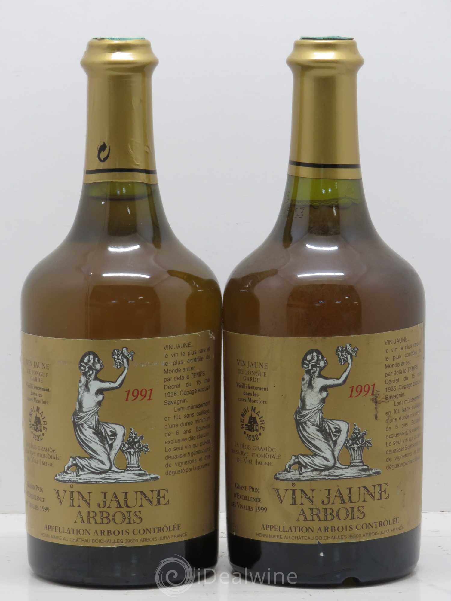 Arbois Vin Jaune Henrie Maire 1991 - Lot de 2 bouteilles - 0