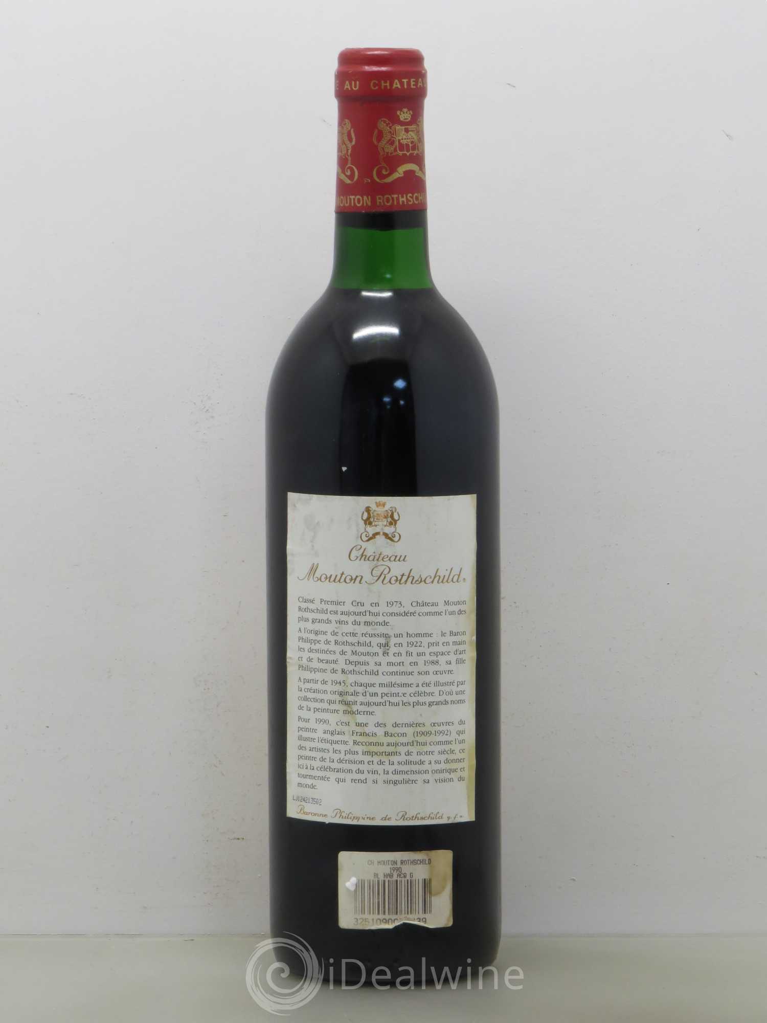 Château Mouton Rothschild 1er Grand Cru Classé 1990 - Lot de 1 bouteille - 1