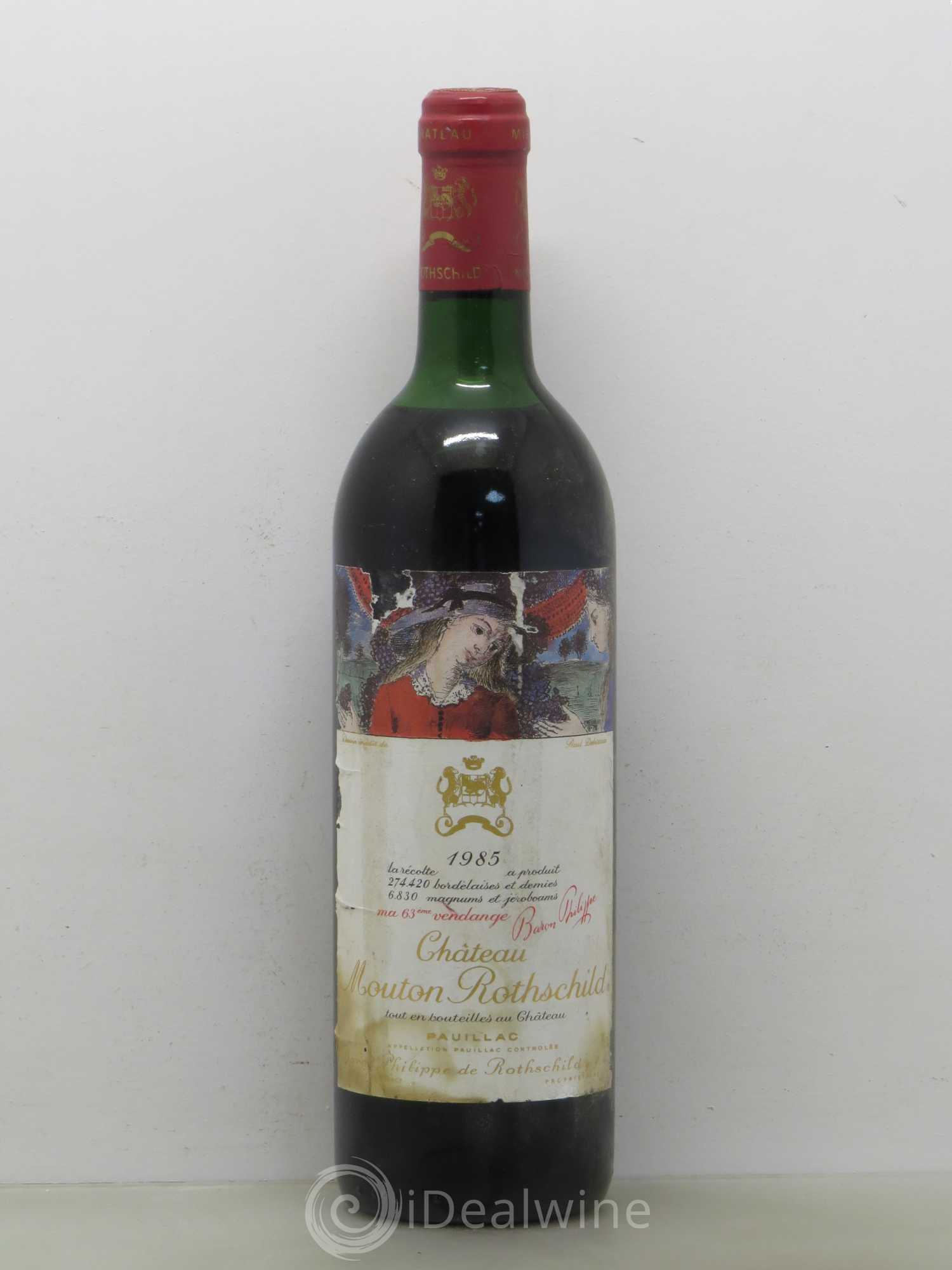 Château Mouton Rothschild 1er Grand Cru Classé 1985 - Lot de 1 bouteille - 0