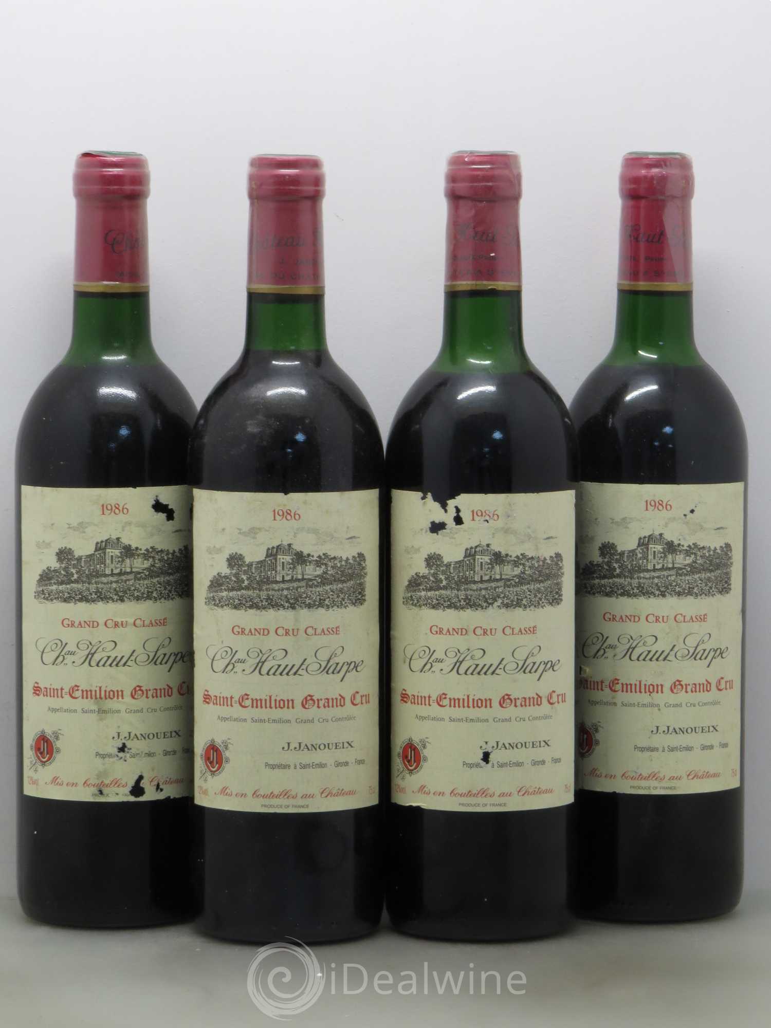 Château Haut Sarpe Grand Cru Classé 1986 - Lot de 4 bouteilles - 0