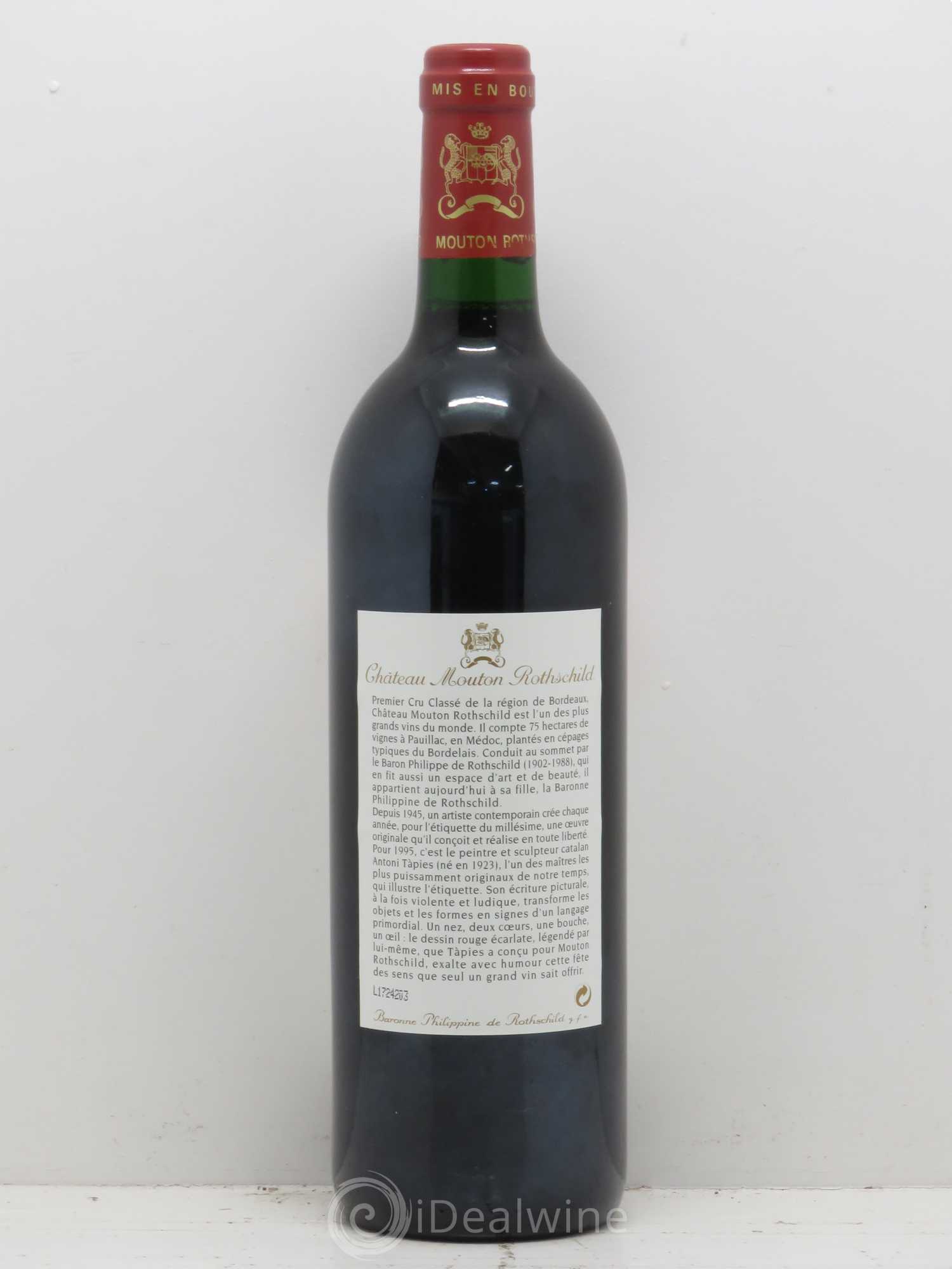 Château Mouton Rothschild 1er Grand Cru Classé 1995 - Lot de 1 bouteille - 1