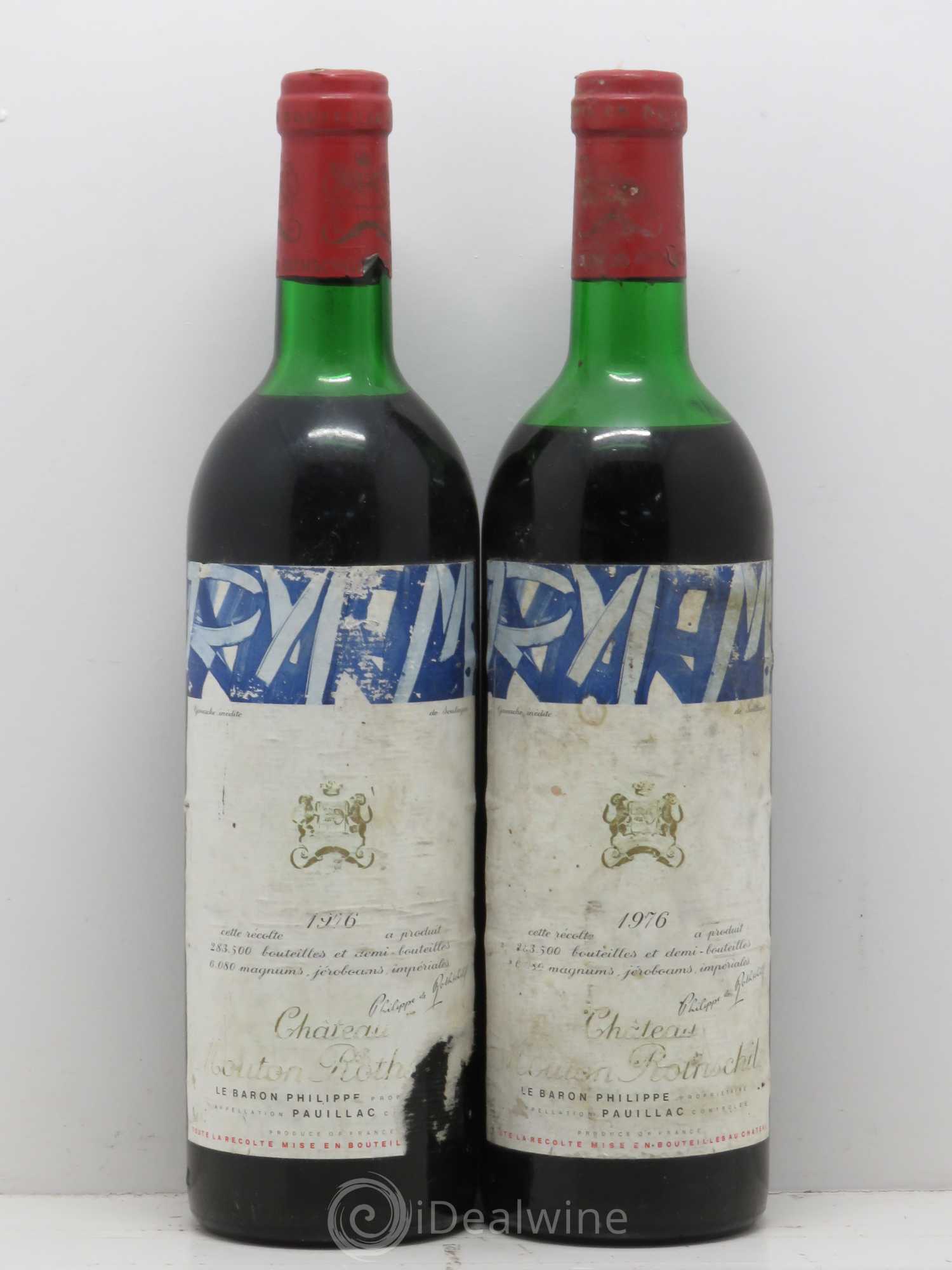 Château Mouton Rothschild 1er Grand Cru Classé 1976 - Lot de 2 bouteilles - 0