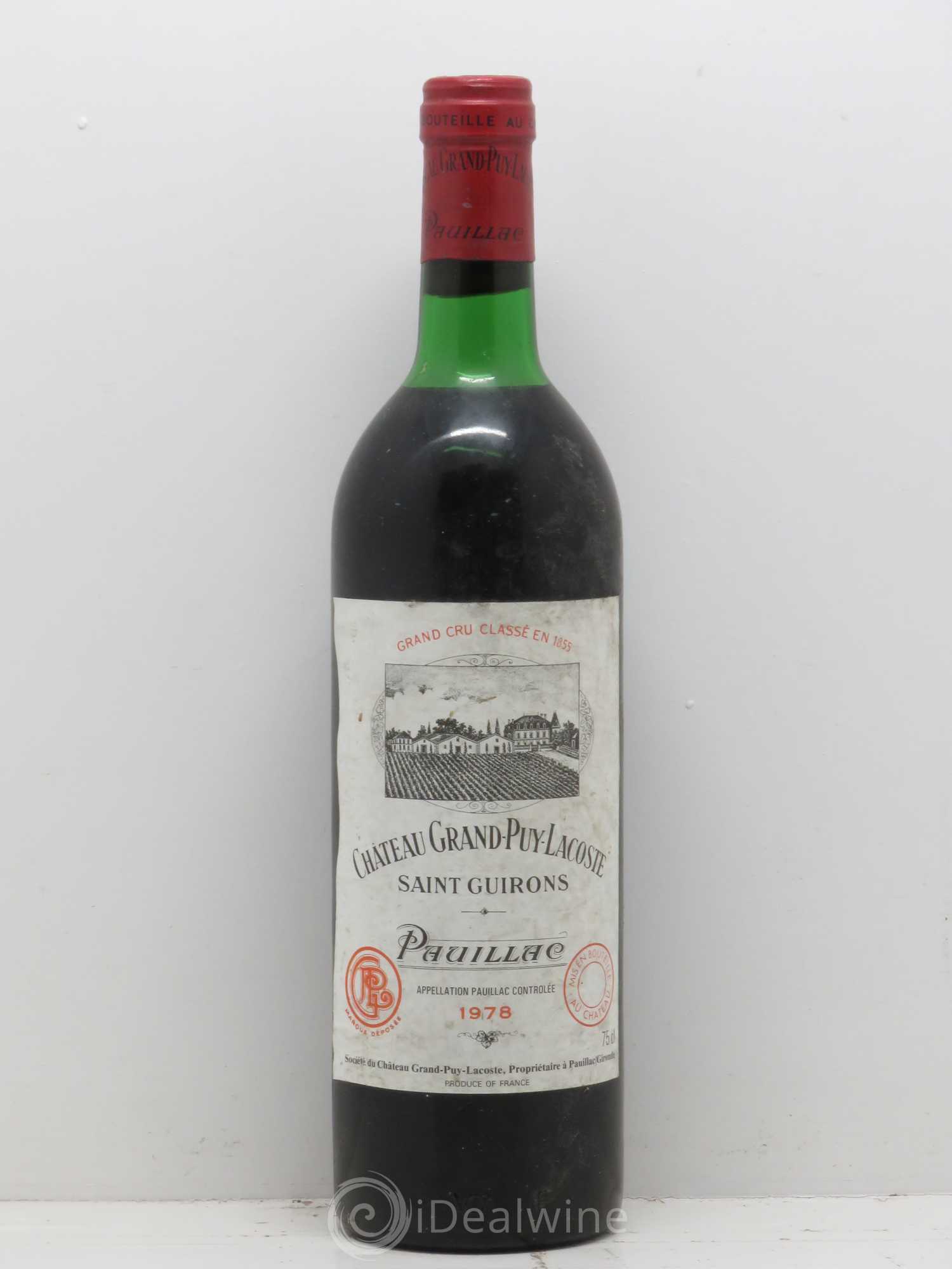 Château Grand Puy Lacoste 5ème Grand Cru Classé 1978 - Lot de 1 bouteille - 0