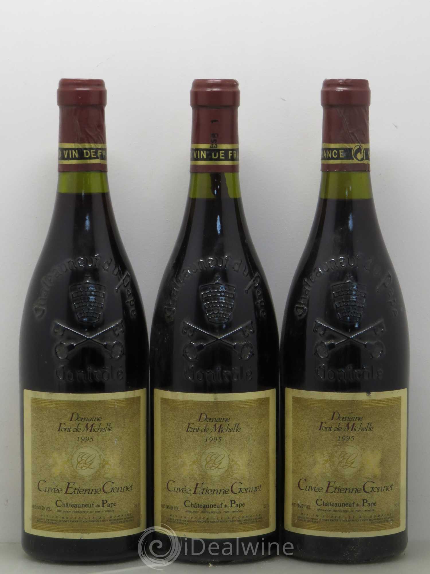 Châteauneuf-du-Pape Domaine Font de Michelle Cuvée Etienne Gonnet Famille Gonnet 1995 - Lot de 3 bouteilles - 0