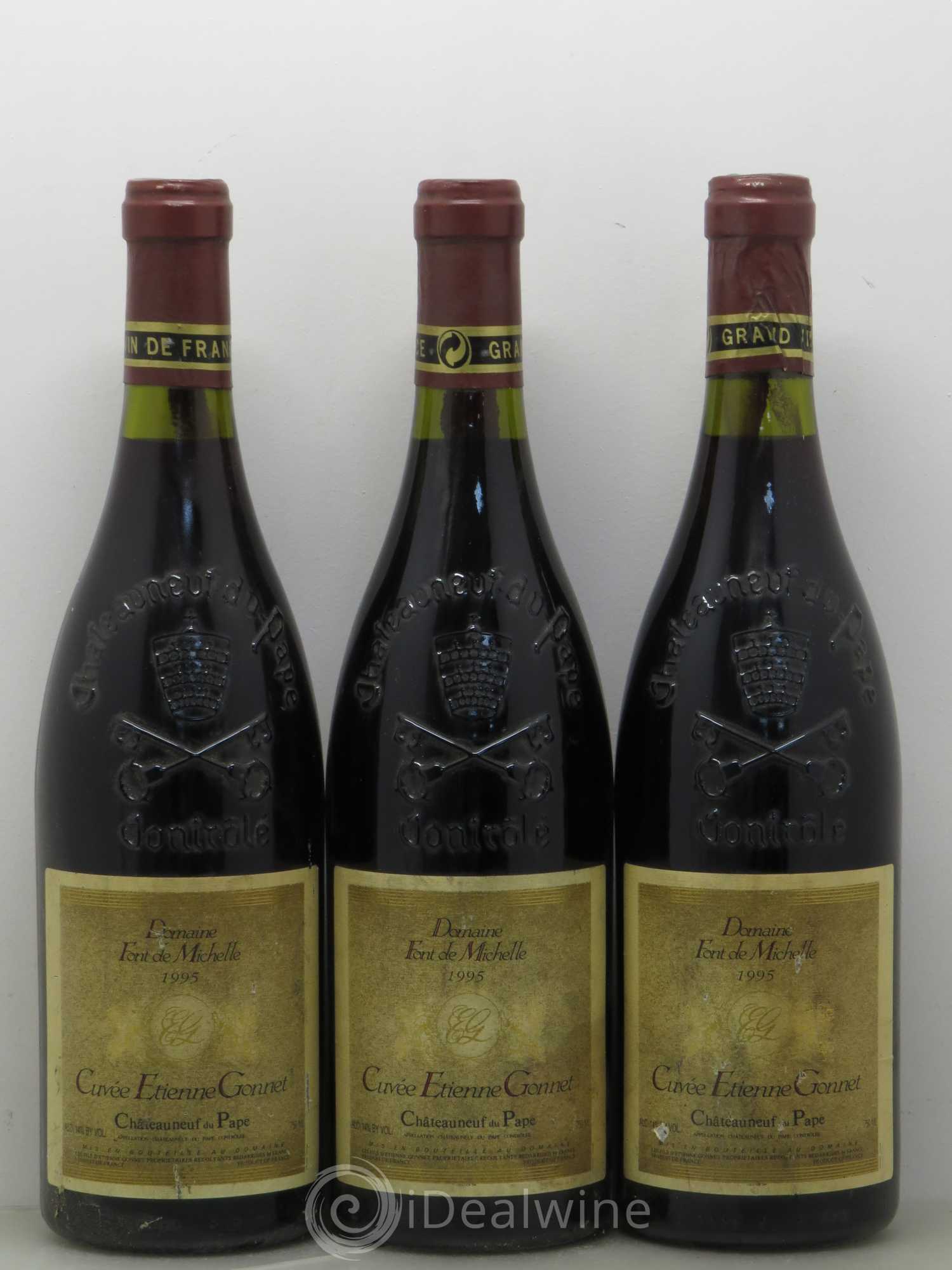 Châteauneuf-du-Pape Domaine Font de Michelle Cuvée Etienne Gonnet Famille Gonnet 1995 - Lot de 3 bouteilles - 0