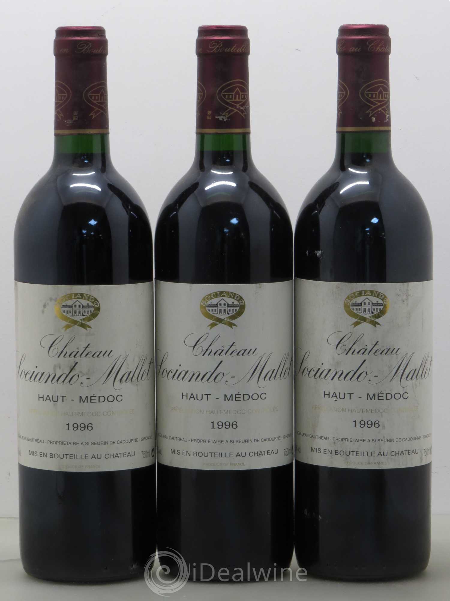 Château Sociando Mallet 1996 - Lot de 6 bouteilles - 2