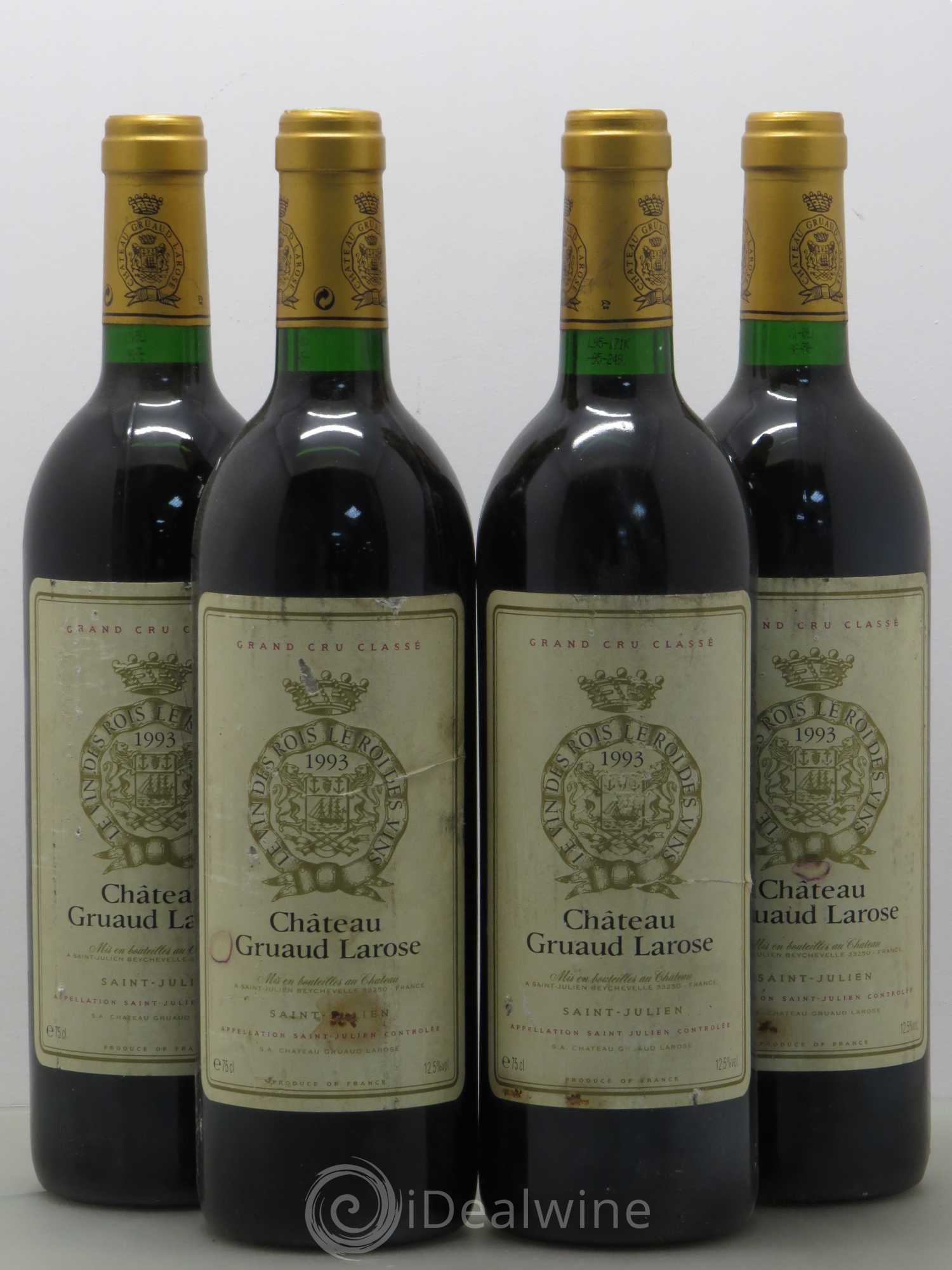 Château Gruaud Larose 2ème Grand Cru Classé 1993 - Lot de 4 bouteilles - 0
