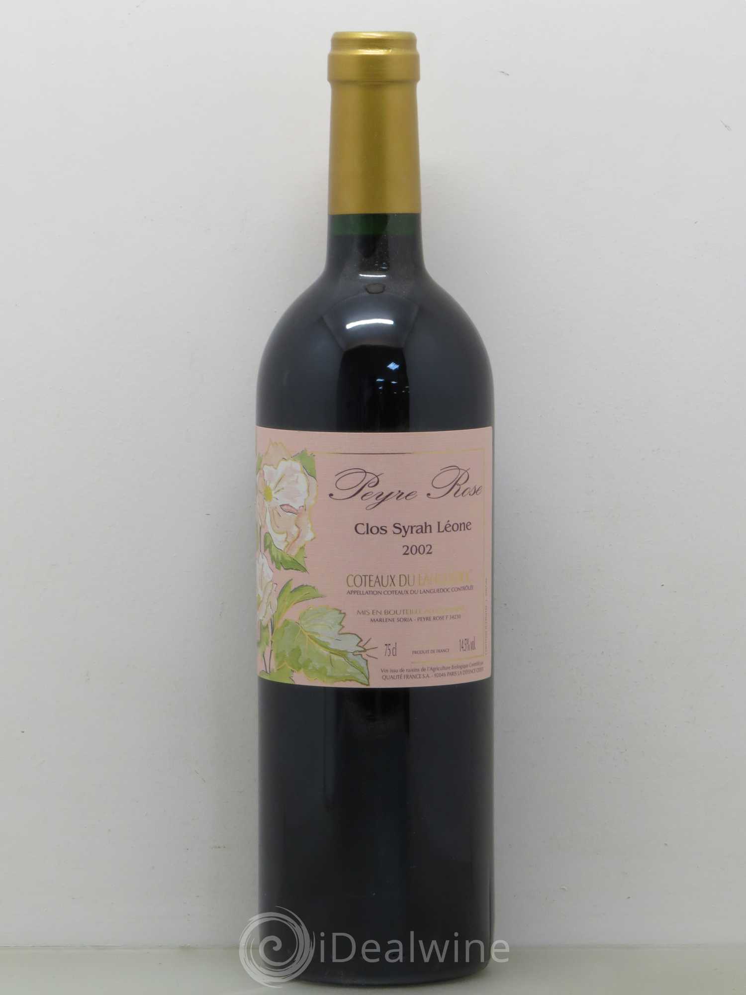Coteaux du Languedoc Domaine Peyre Rose Belle Léone (anciennement Syrah Léone) Marlène Soria 2002 - Lot de 1 bouteille - 0