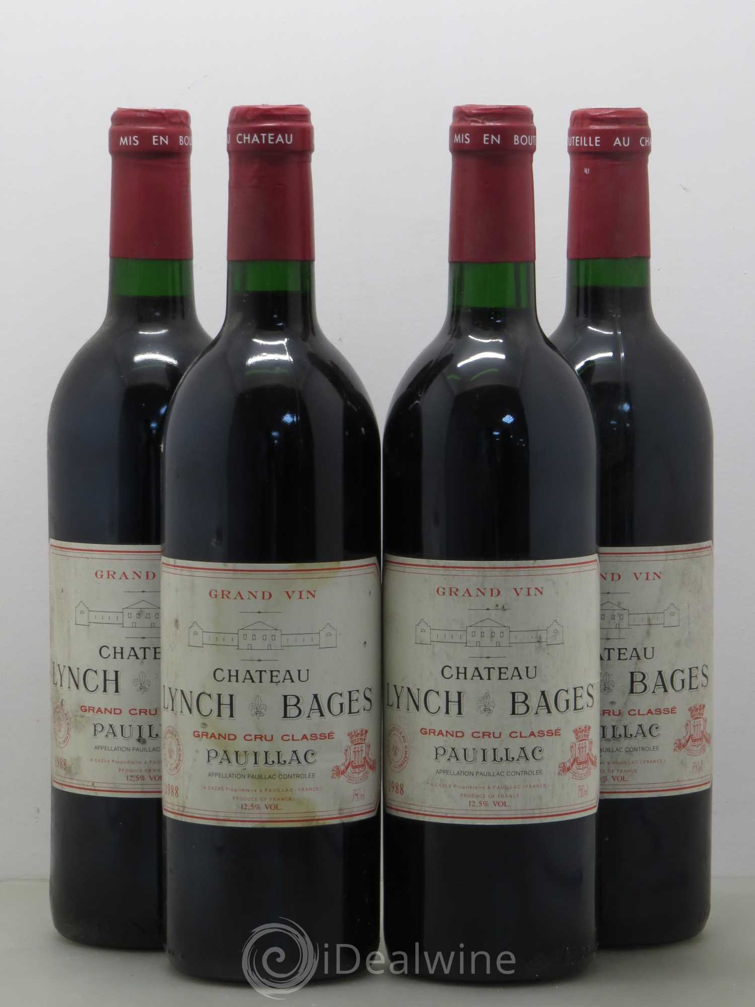 Château Lynch Bages 5ème Grand Cru Classé 1988 - Lot de 4 bouteilles - 0