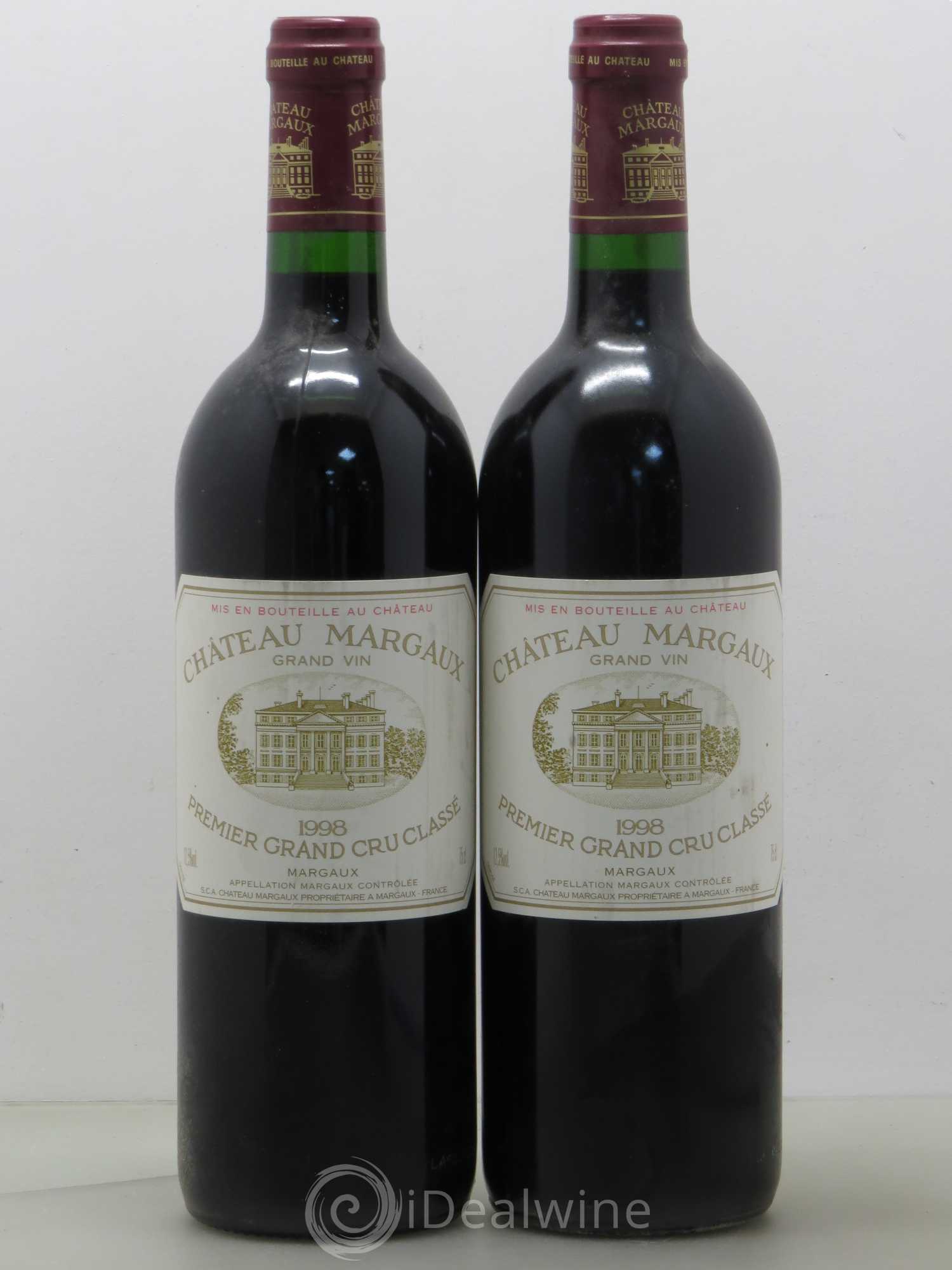 Château Margaux 1er Grand Cru Classé 1998 - Lot de 2 bouteilles - 0