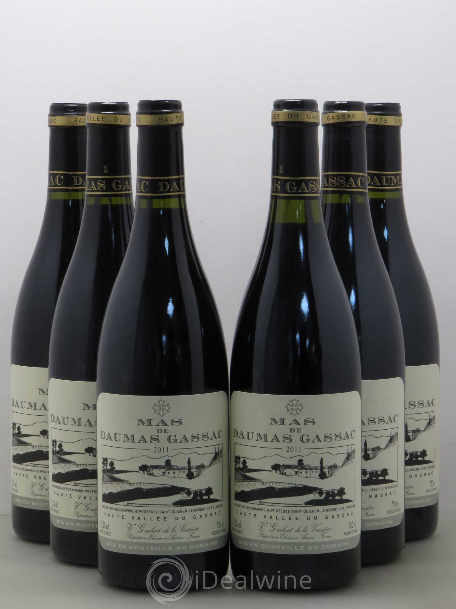 Saint-Guilhem-le-Désert - Cité d'Aniane Mas Daumas Gassac Famille Guibert de La Vaissière 2011 - Lot de 6 bouteilles - 0