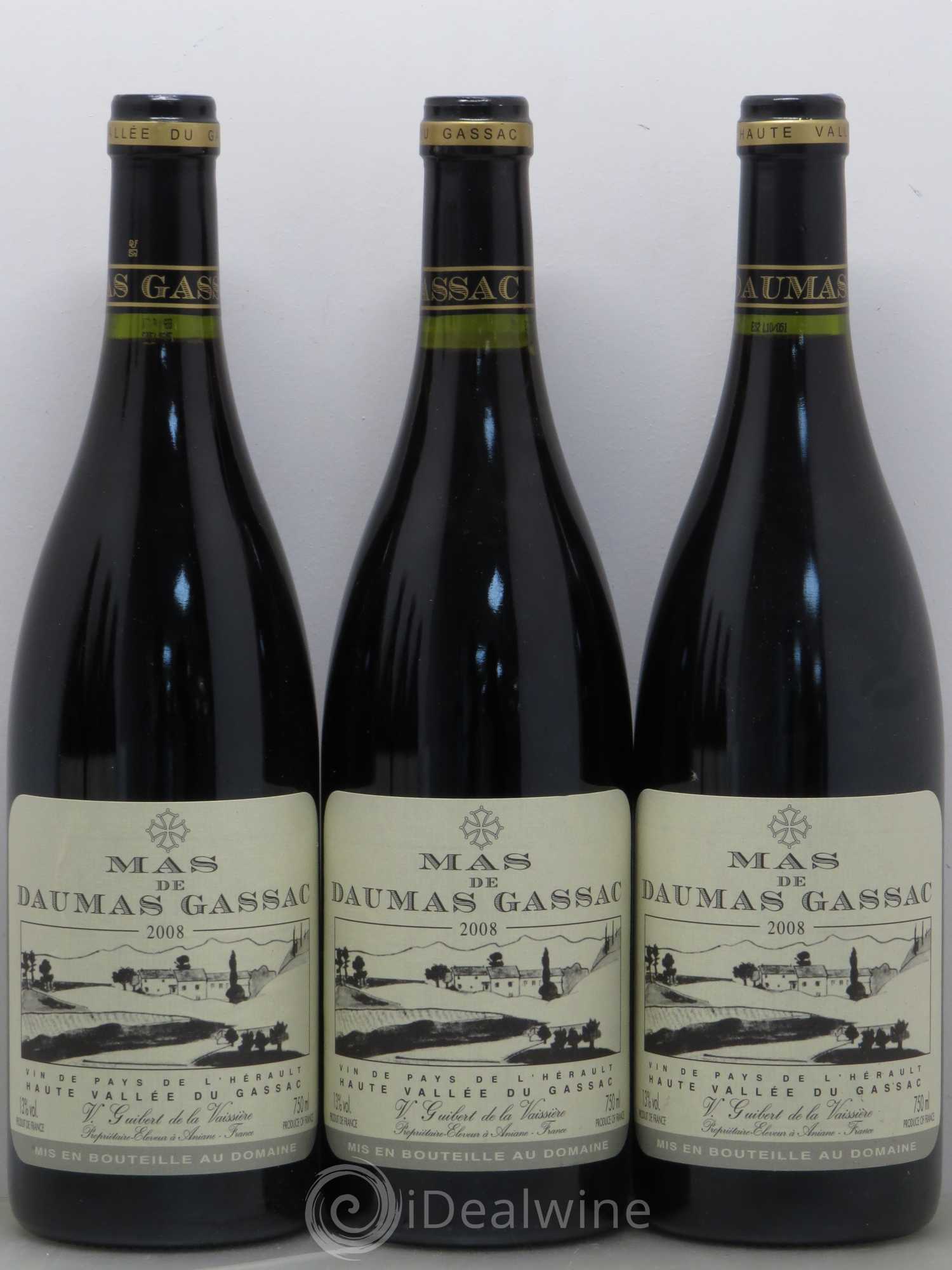 Saint-Guilhem-le-Désert - Cité d'Aniane Mas Daumas Gassac Famille Guibert de La Vaissière 2008 - Lot de 6 bouteilles - 1