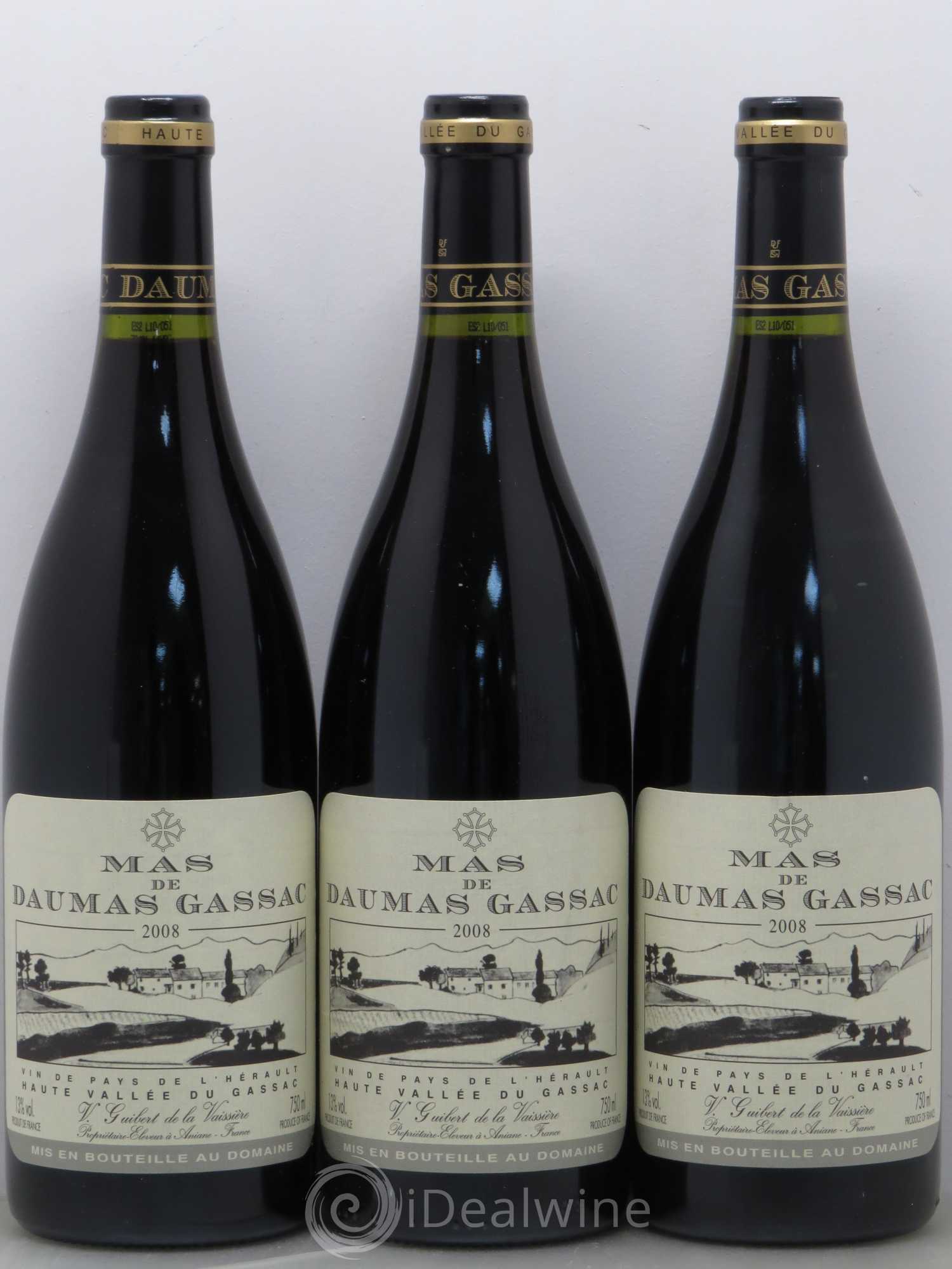 Saint-Guilhem-le-Désert - Cité d'Aniane Mas Daumas Gassac Famille Guibert de La Vaissière 2008 - Lot de 6 bouteilles - 2