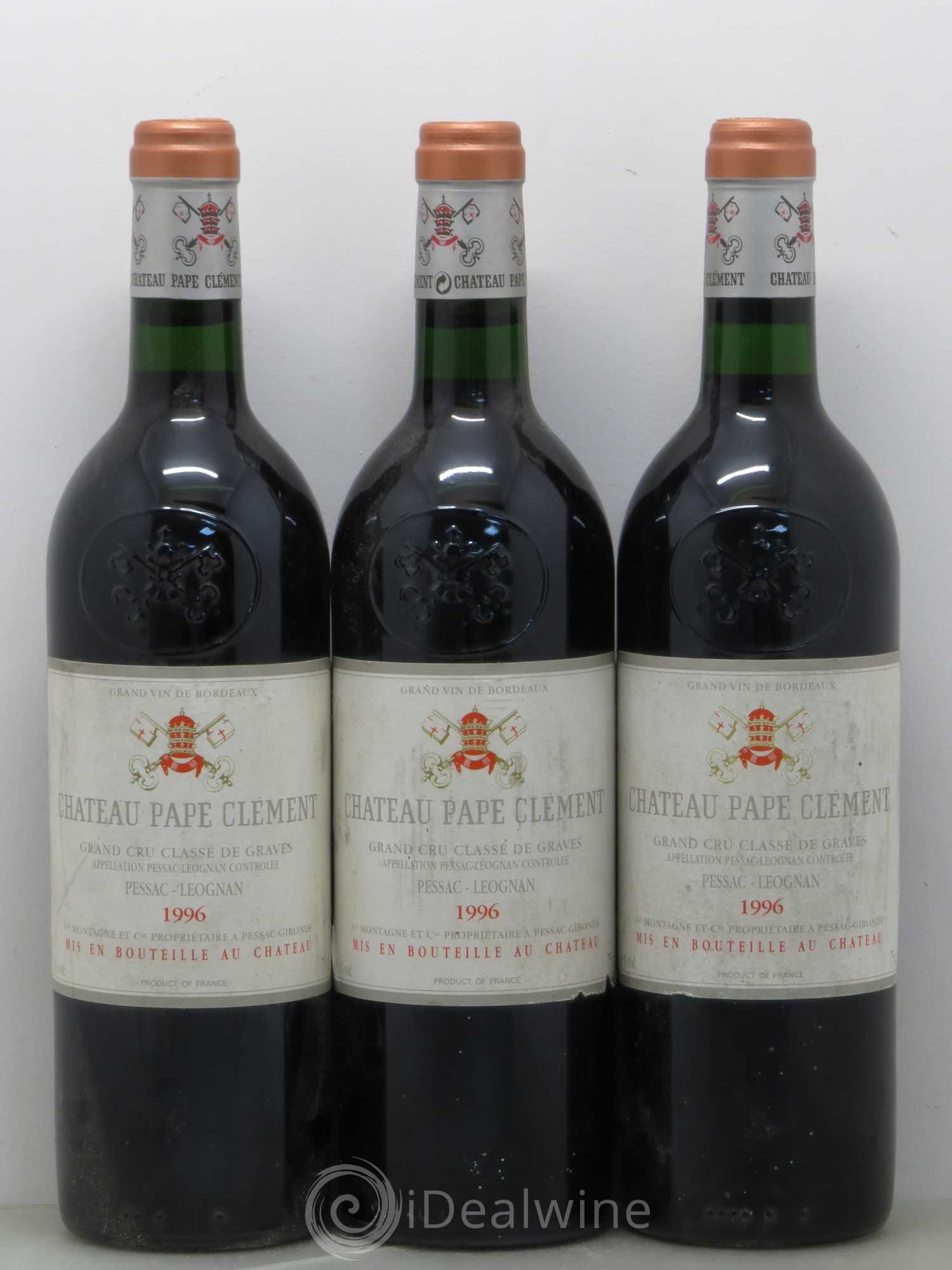 Château Pape Clément Cru Classé de Graves 1996 - Lot de 3 bouteilles - 0