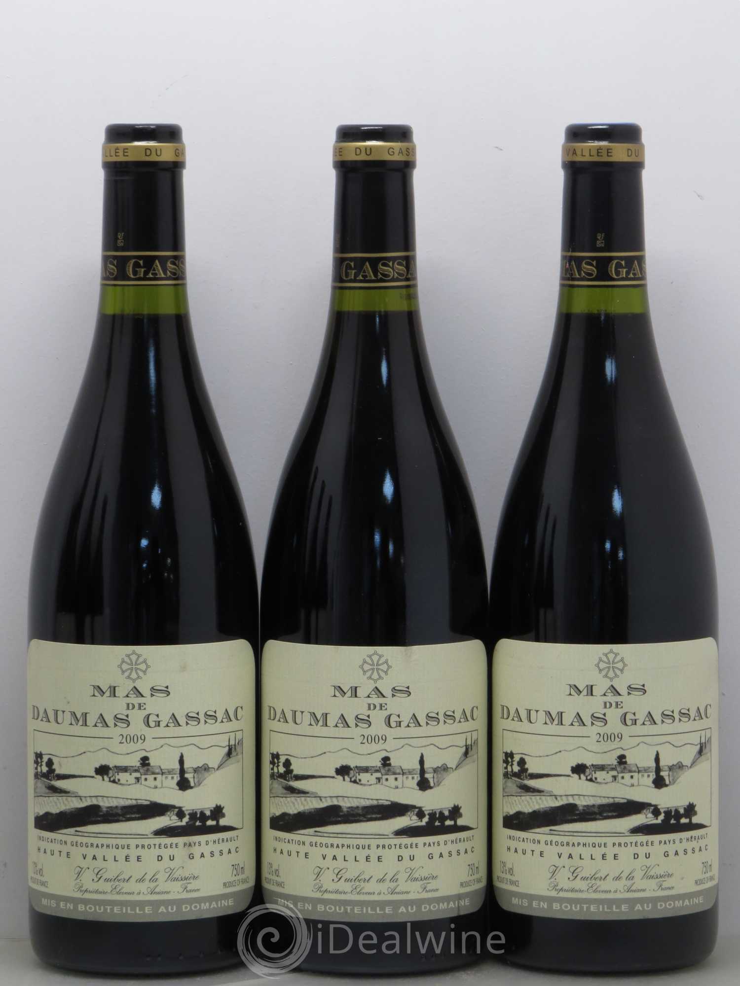 Saint-Guilhem-le-Désert - Cité d'Aniane Mas Daumas Gassac Famille Guibert de La Vaissière 2009 - Lot de 6 bouteilles - 1