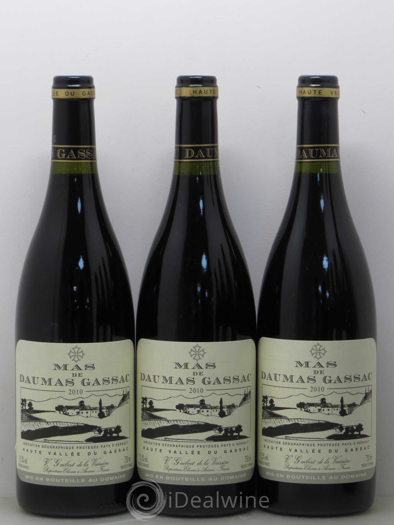 Saint-Guilhem-le-Désert - Cité d'Aniane Mas Daumas Gassac Famille Guibert de La Vaissière 2010 - Lot de 6 bouteilles - 1