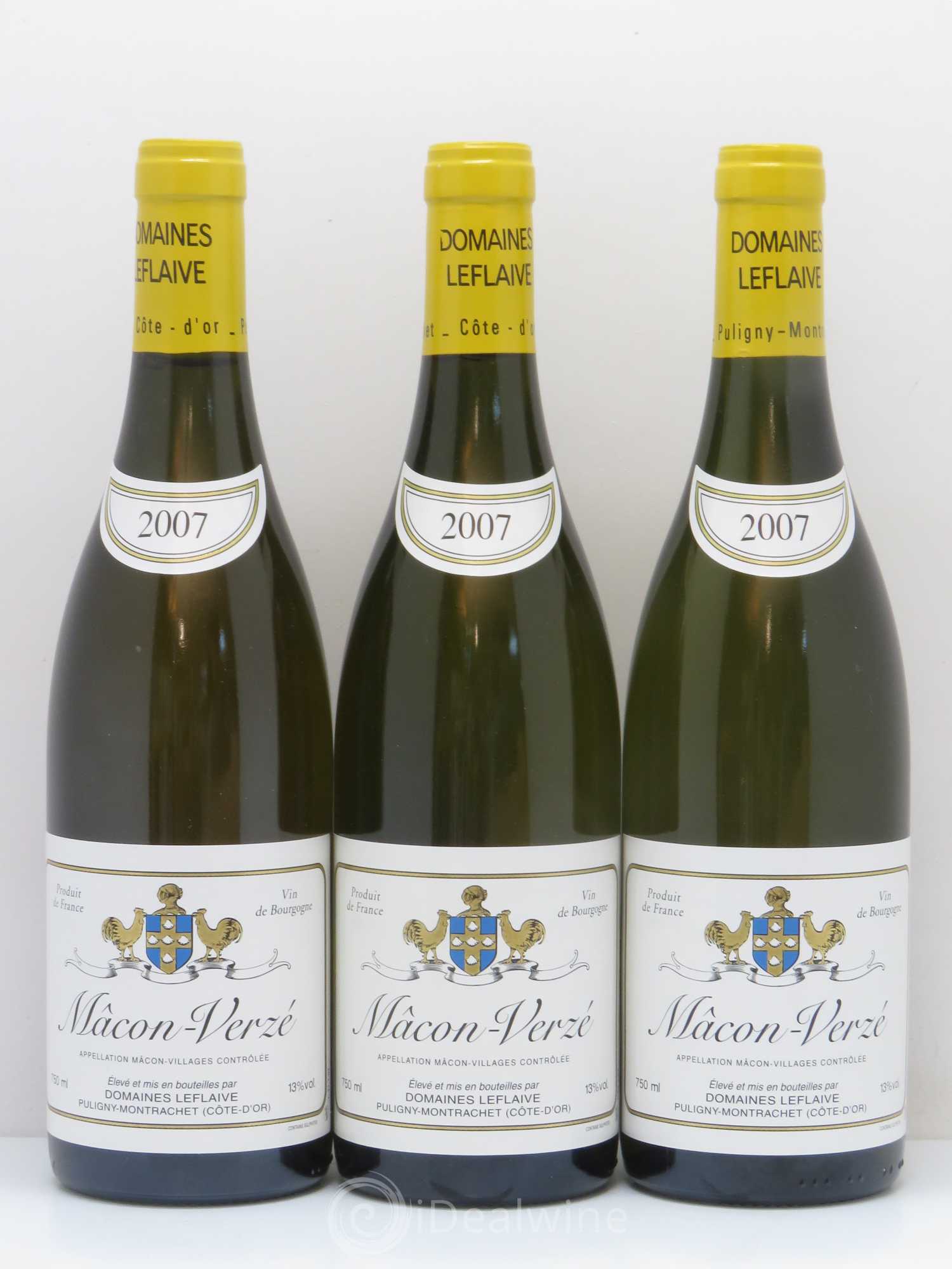 Mâcon Verzé Leflaive (Domaine) 2007 - Lot de 3 bouteilles - 0