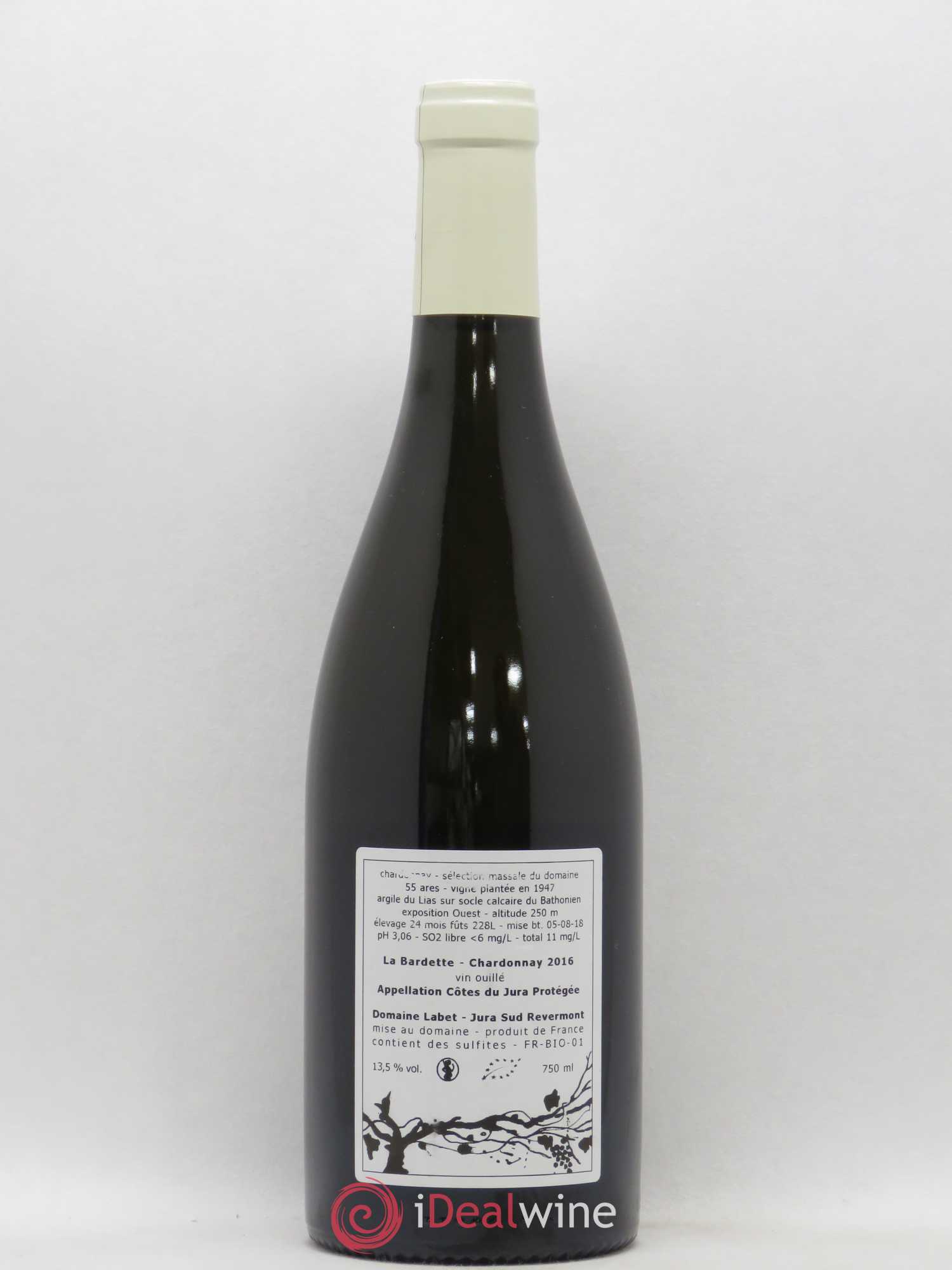 Côtes du Jura Chardonnay La Bardette Romain - Julien - Charline Labet 2016 - Lot de 1 bouteille - 1