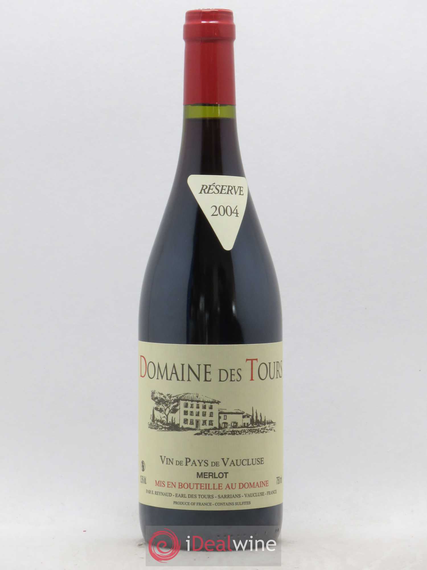 Vaucluse Domaine des Tours Merlot Emmanuel Reynaud 2004 - Lot de 1 bouteille - 0