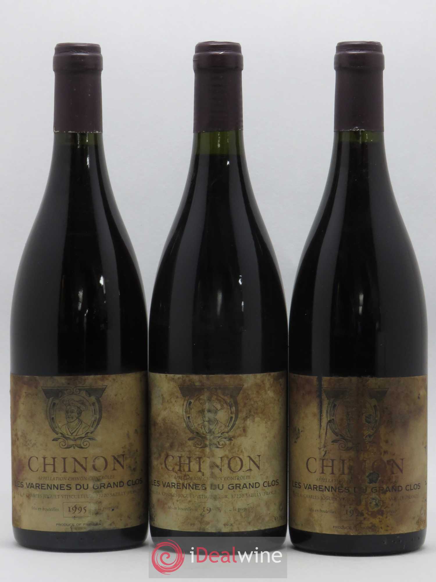 Chinon Les Varennes du Grand Clos Charles Joguet 1995 - Lot de 3 bouteilles - 0