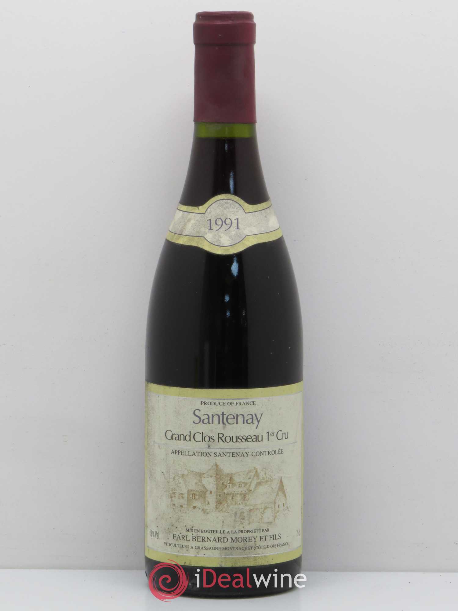 Santenay 1er Cru Grand Clos Rousseau Bernard Morey 1991 - Lot de 1 bouteille - 0