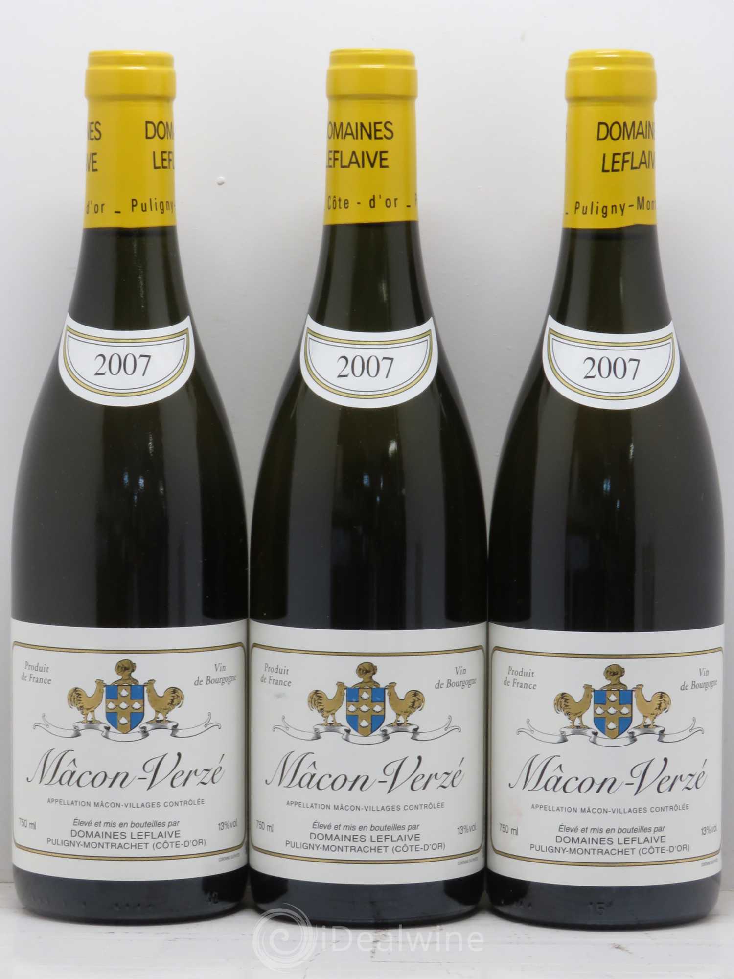 Mâcon Verzé Leflaive (Domaine) 2007 - Lot de 3 bouteilles - 0