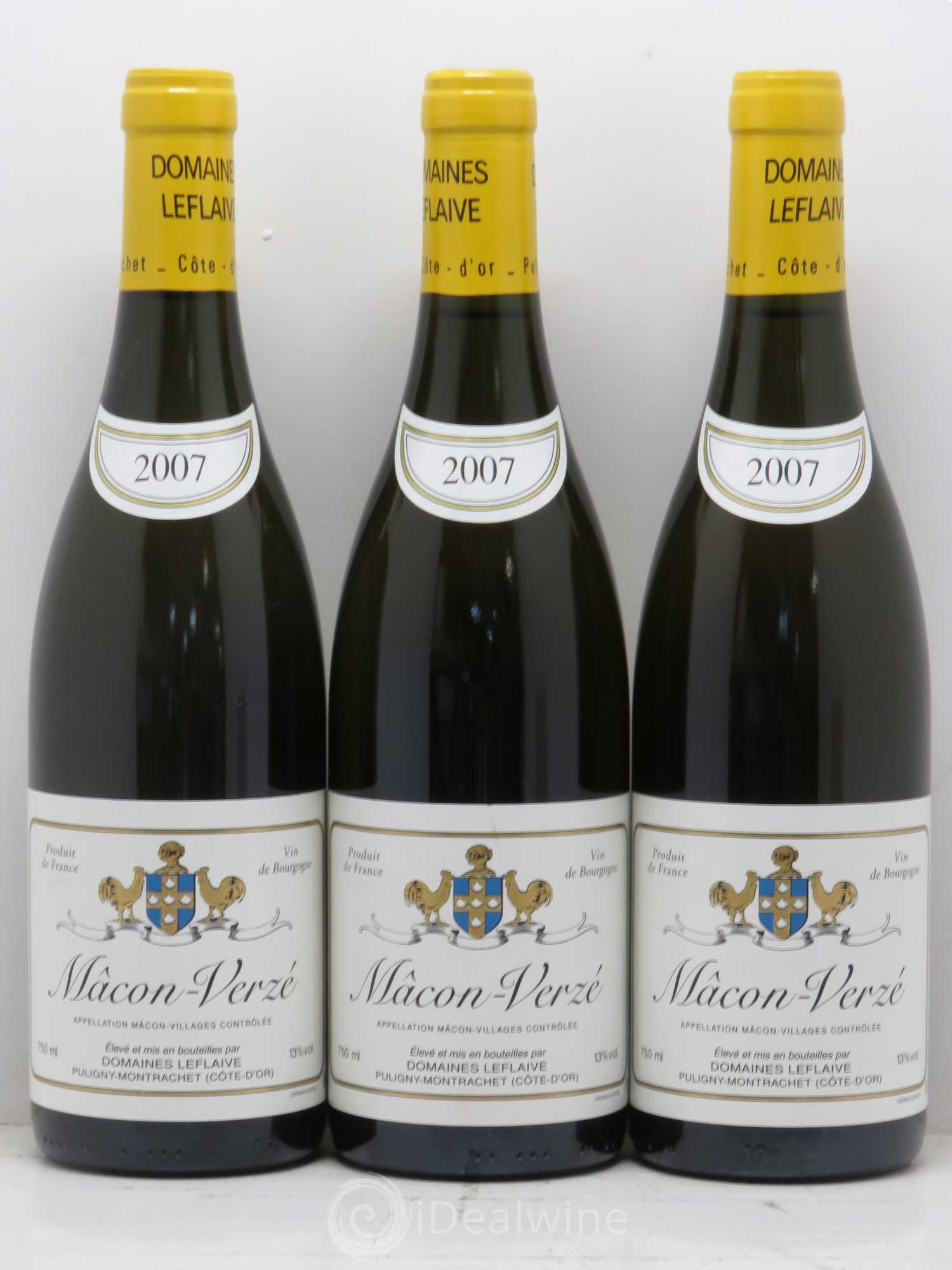 Mâcon Verzé Leflaive (Domaine) 2007 - Lot de 3 bouteilles - 0