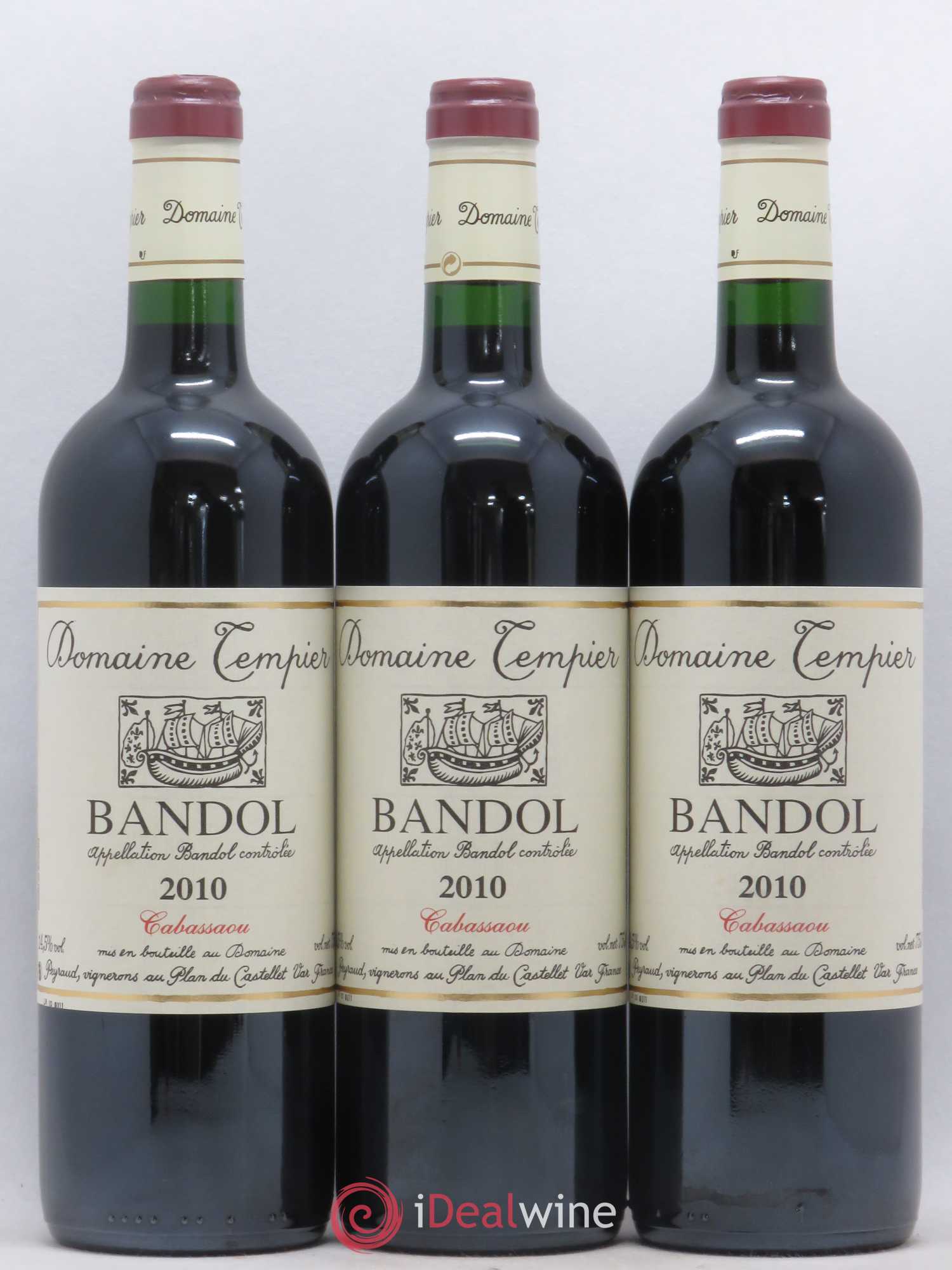 Bandol Domaine Tempier Cuvée Cabassaou Famille Peyraud 2010 - Lot de 3 bouteilles - 0