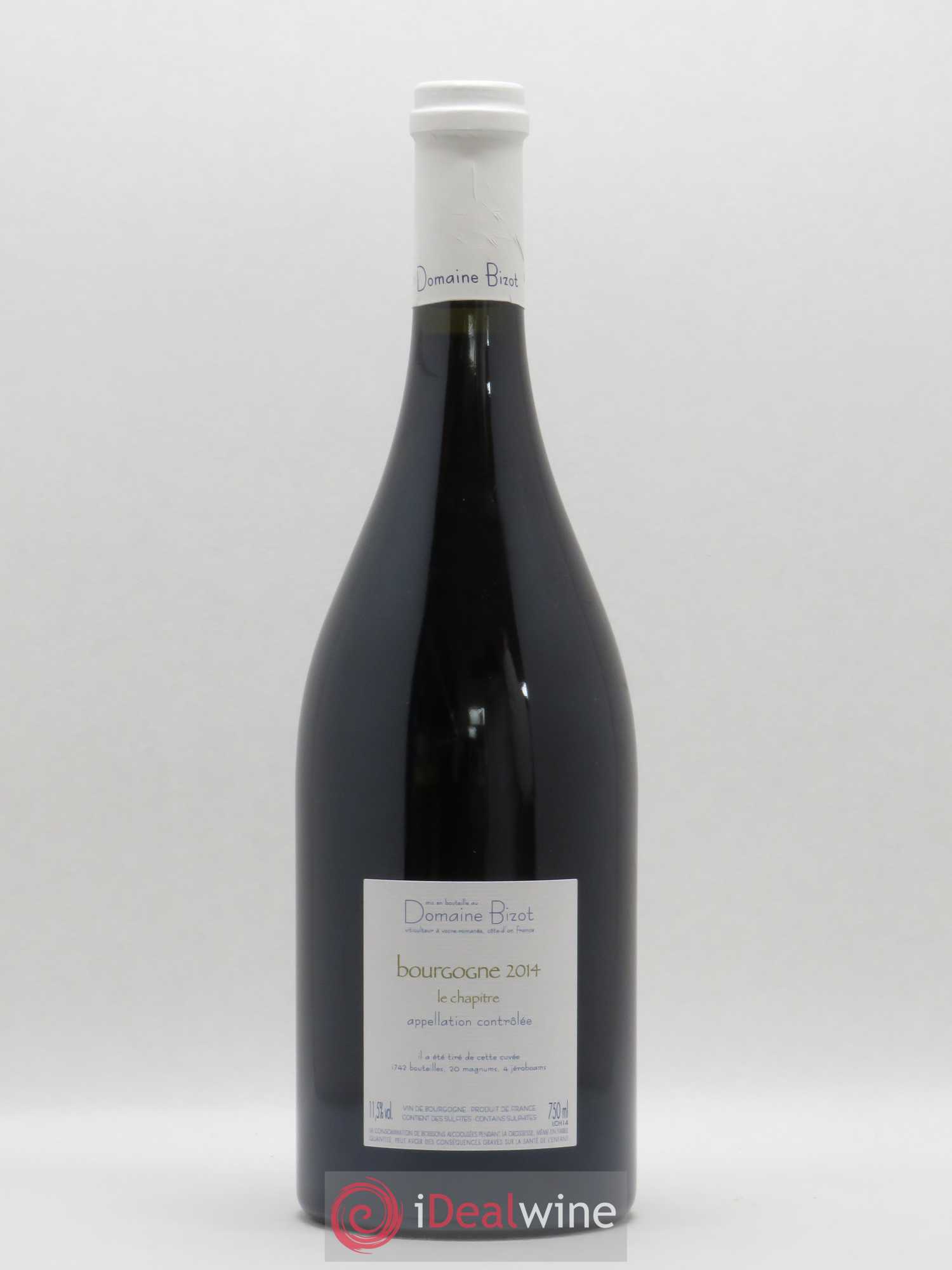 Bourgogne Le Chapitre Bizot (Domaine) 2014 - Lot de 1 bouteille - 1