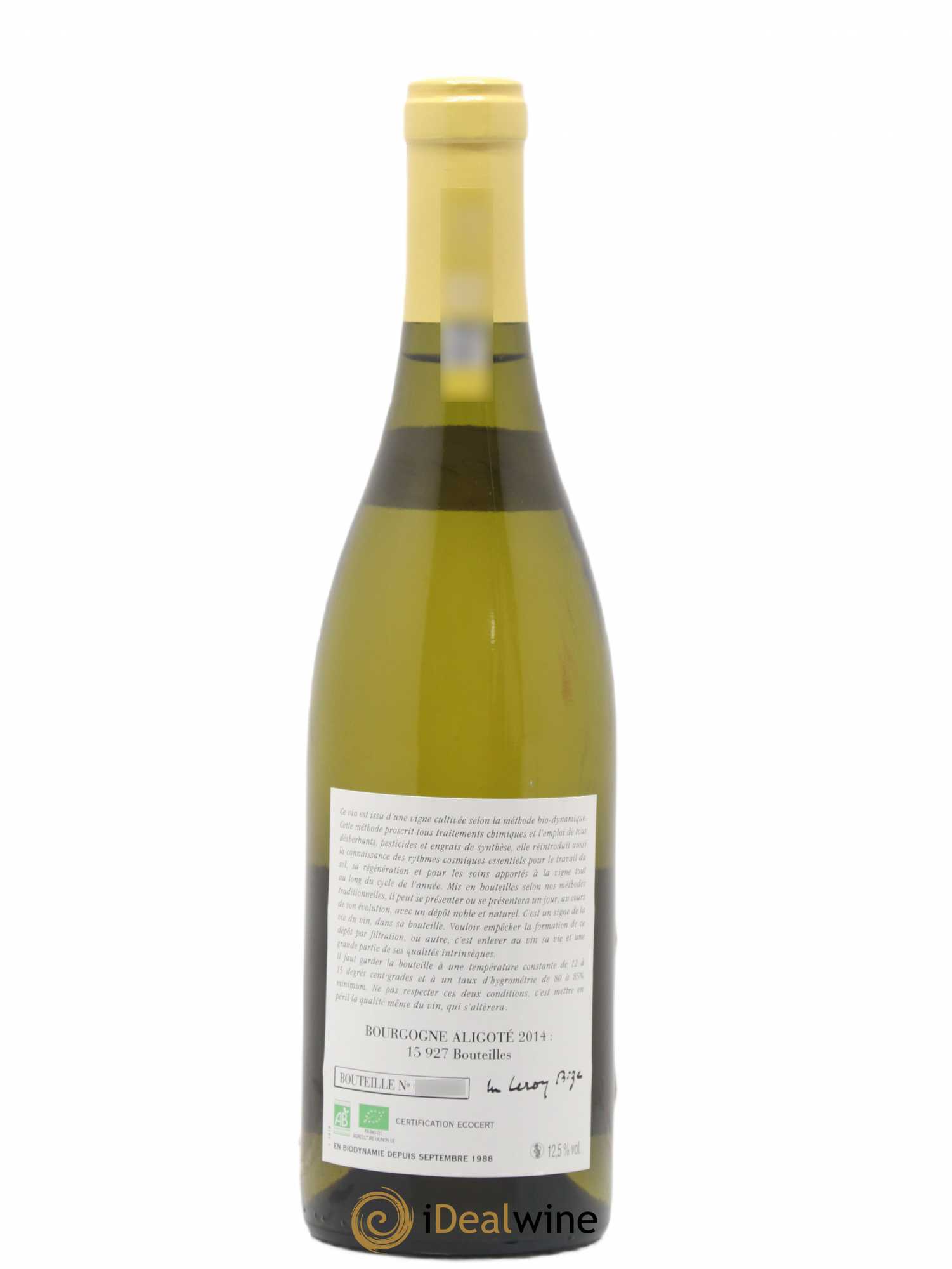 Bourgogne Aligoté Leroy (Domaine) 2014 - Lot de 1 bouteille - 1
