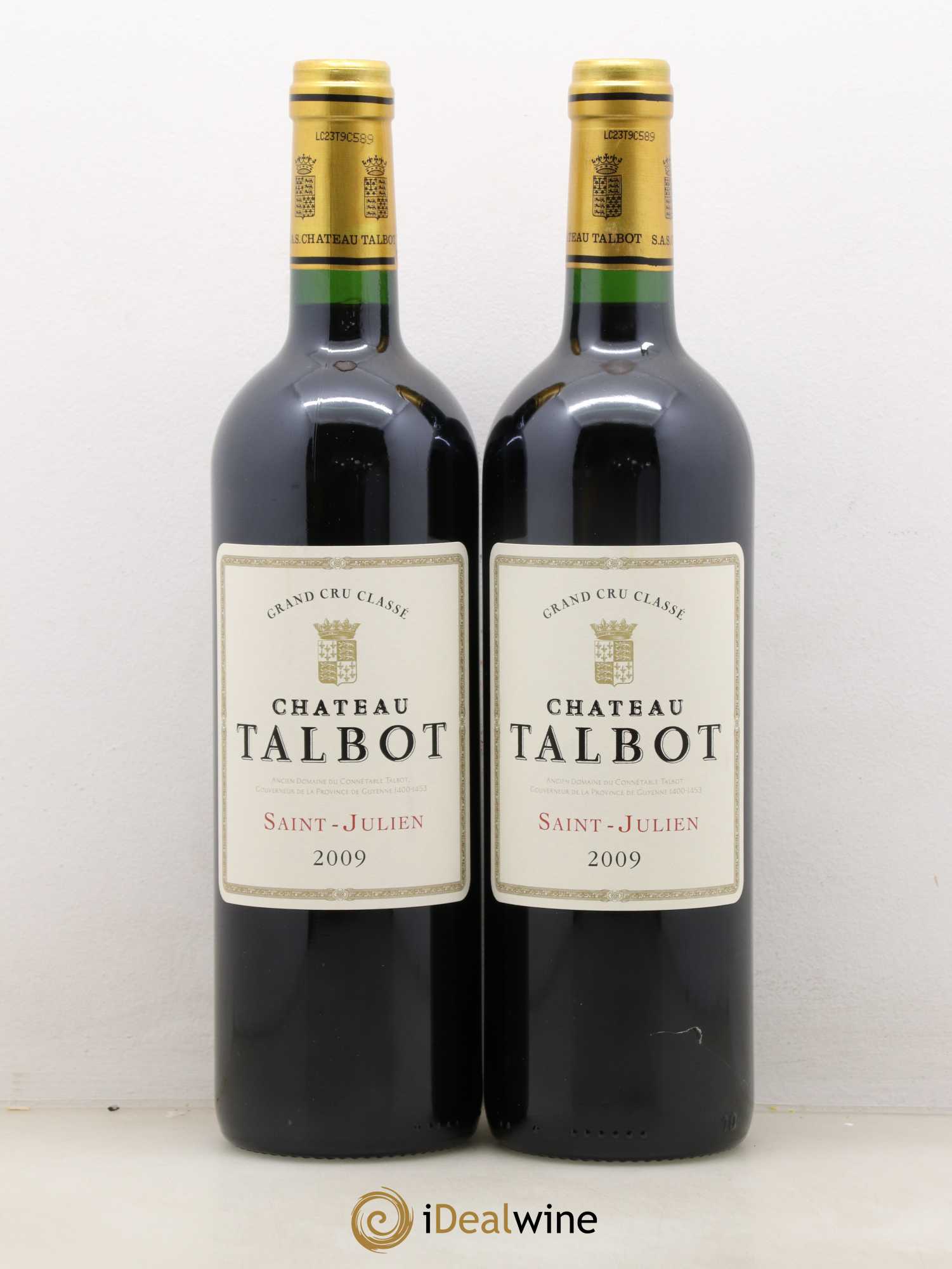 Château Talbot 4ème Grand Cru Classé 2009 - Lot de 2 bouteilles - 0