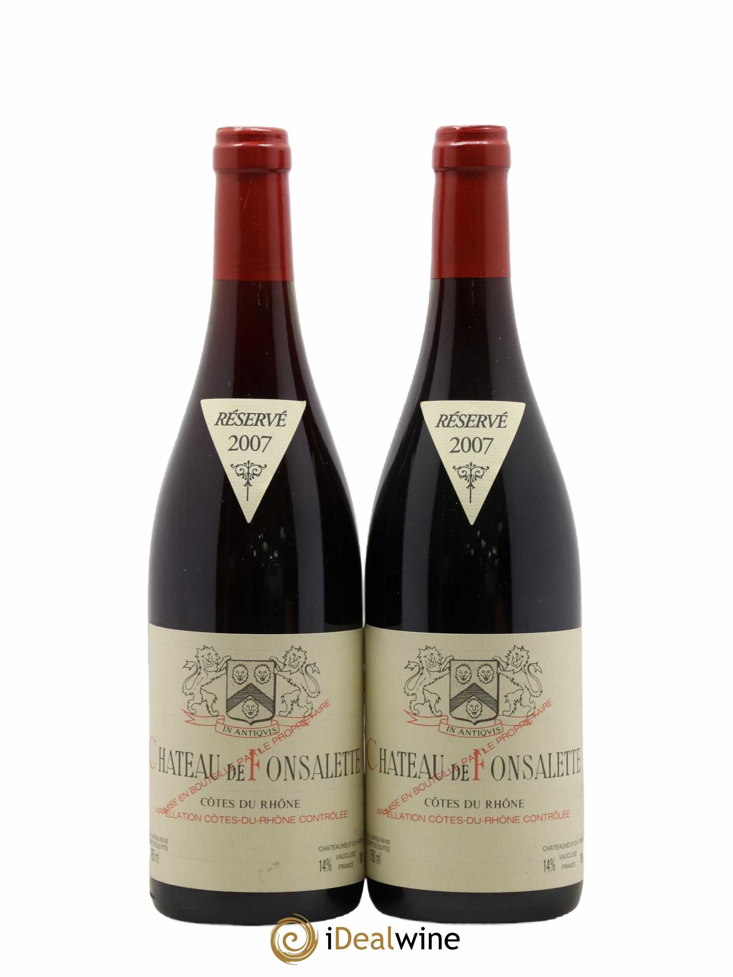 Côtes-du-Rhône Château de Fonsalette Emmanuel Reynaud 2007 - Lot de 2 bouteilles - 0
