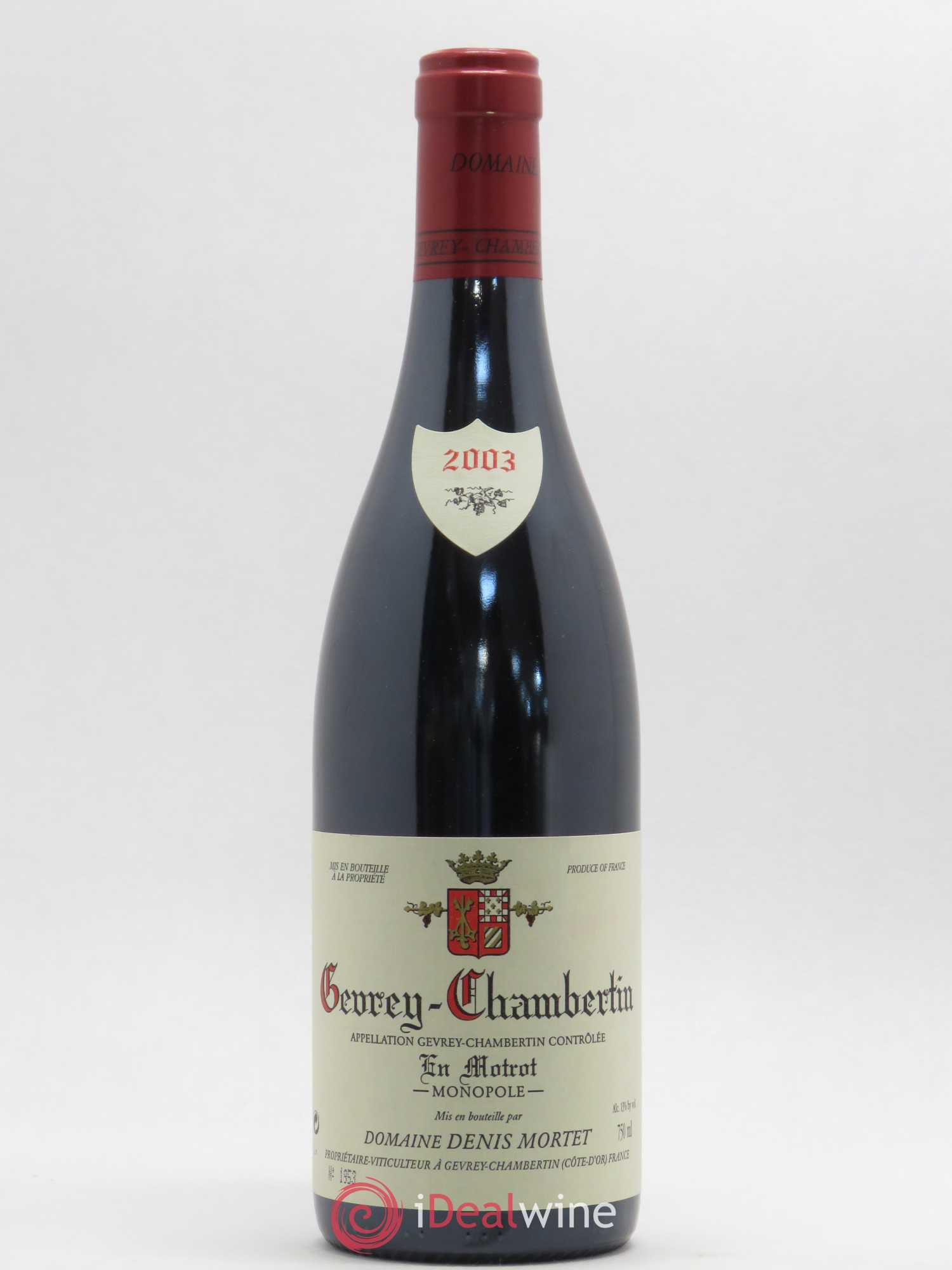 Gevrey-Chambertin En Motrot Denis Mortet (Domaine) 2003 - Lot de 1 bouteille - 0