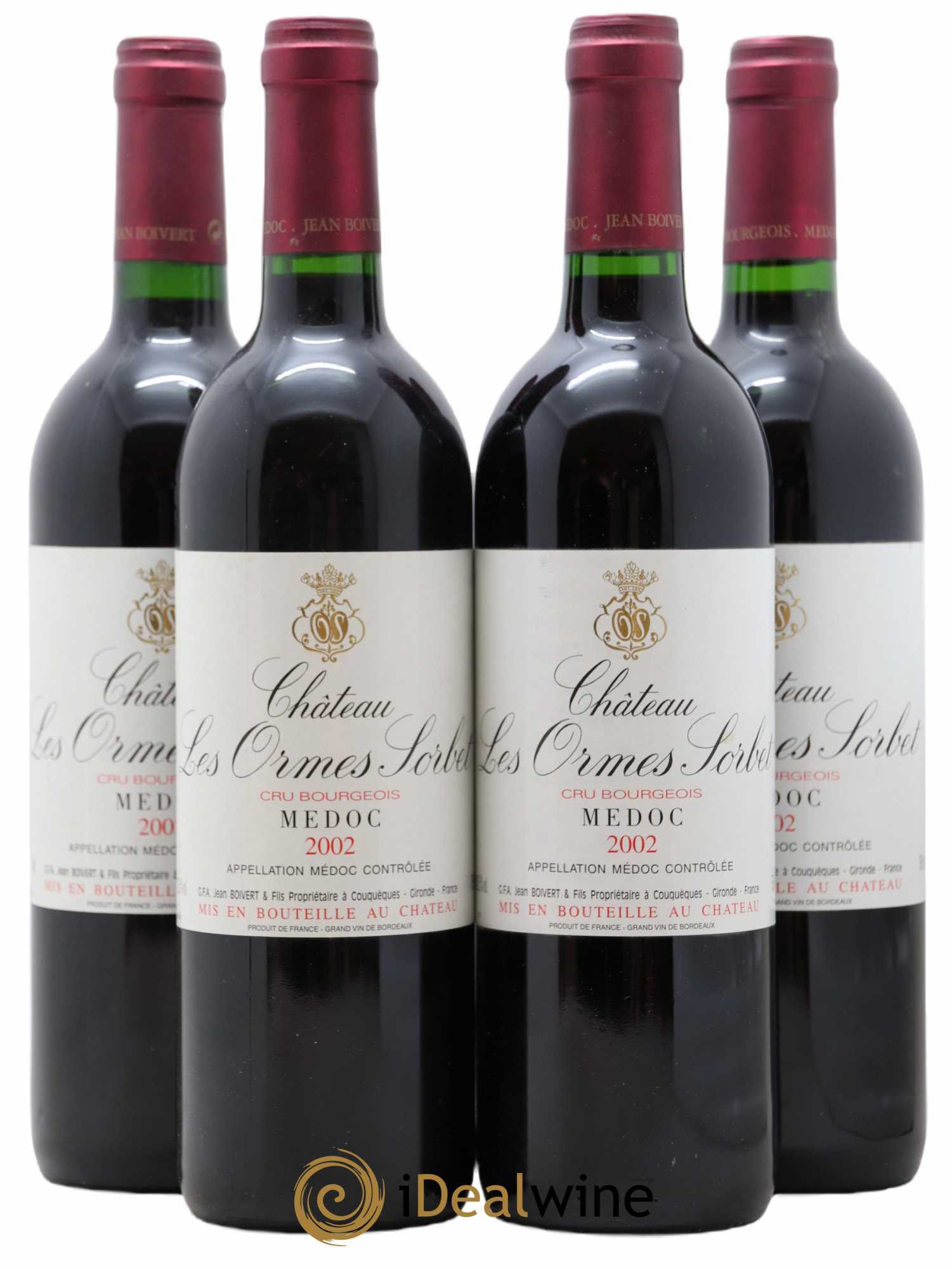 Château les Ormes Sorbet Cru Bourgeois 2002 - Lot de 4 bouteilles - 0
