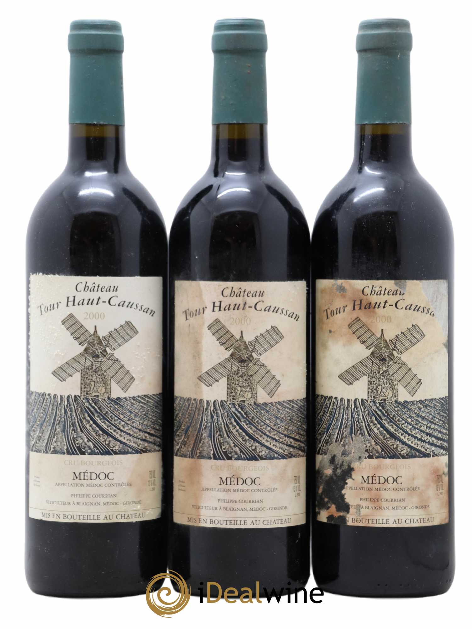 Château Tour Haut-Caussan Cru Bourgeois 2000 - Lot de 3 bouteilles - 0