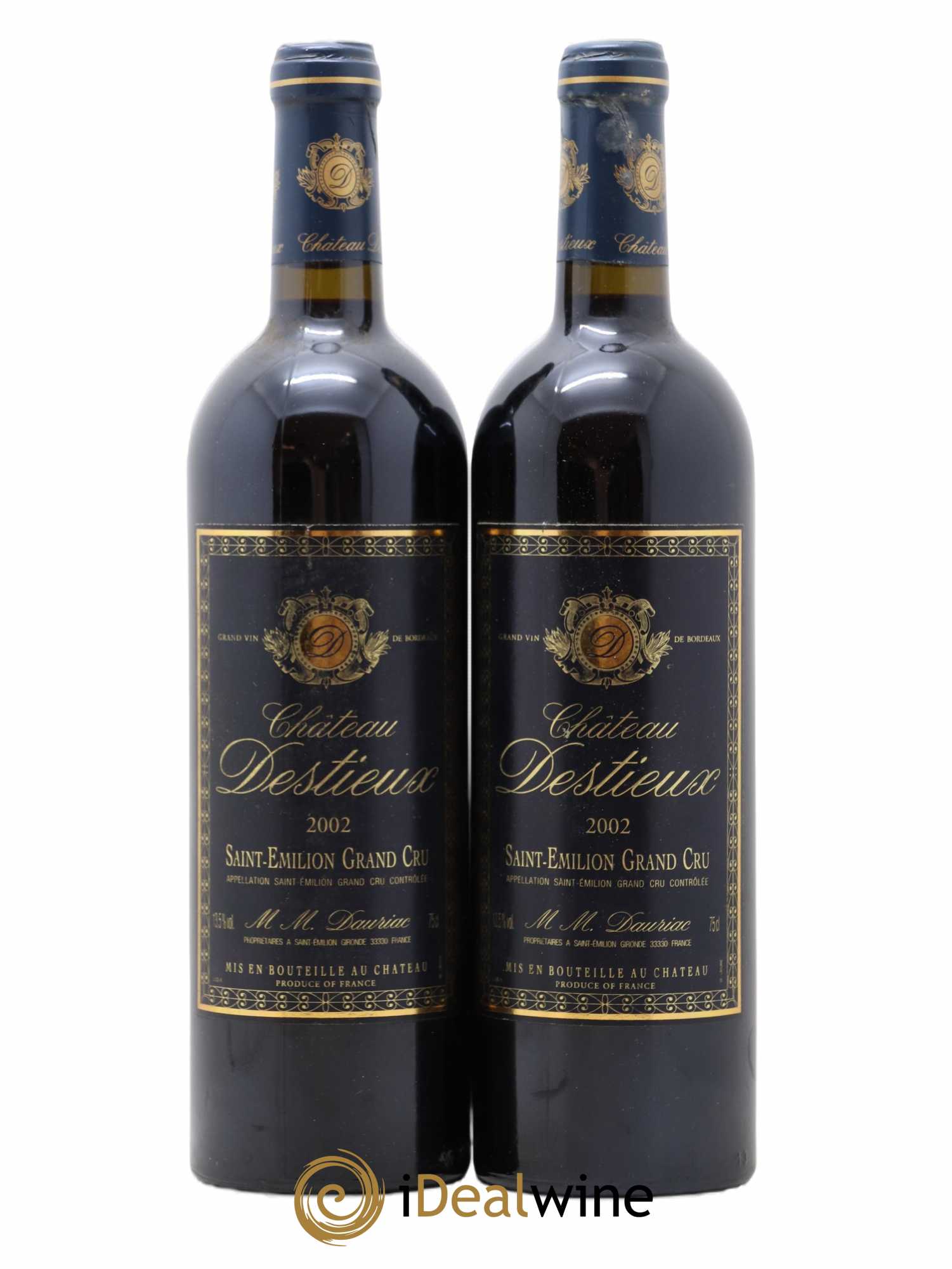 Château Destieux Grand Cru Classé 2002 - Lot de 2 bouteilles - 0