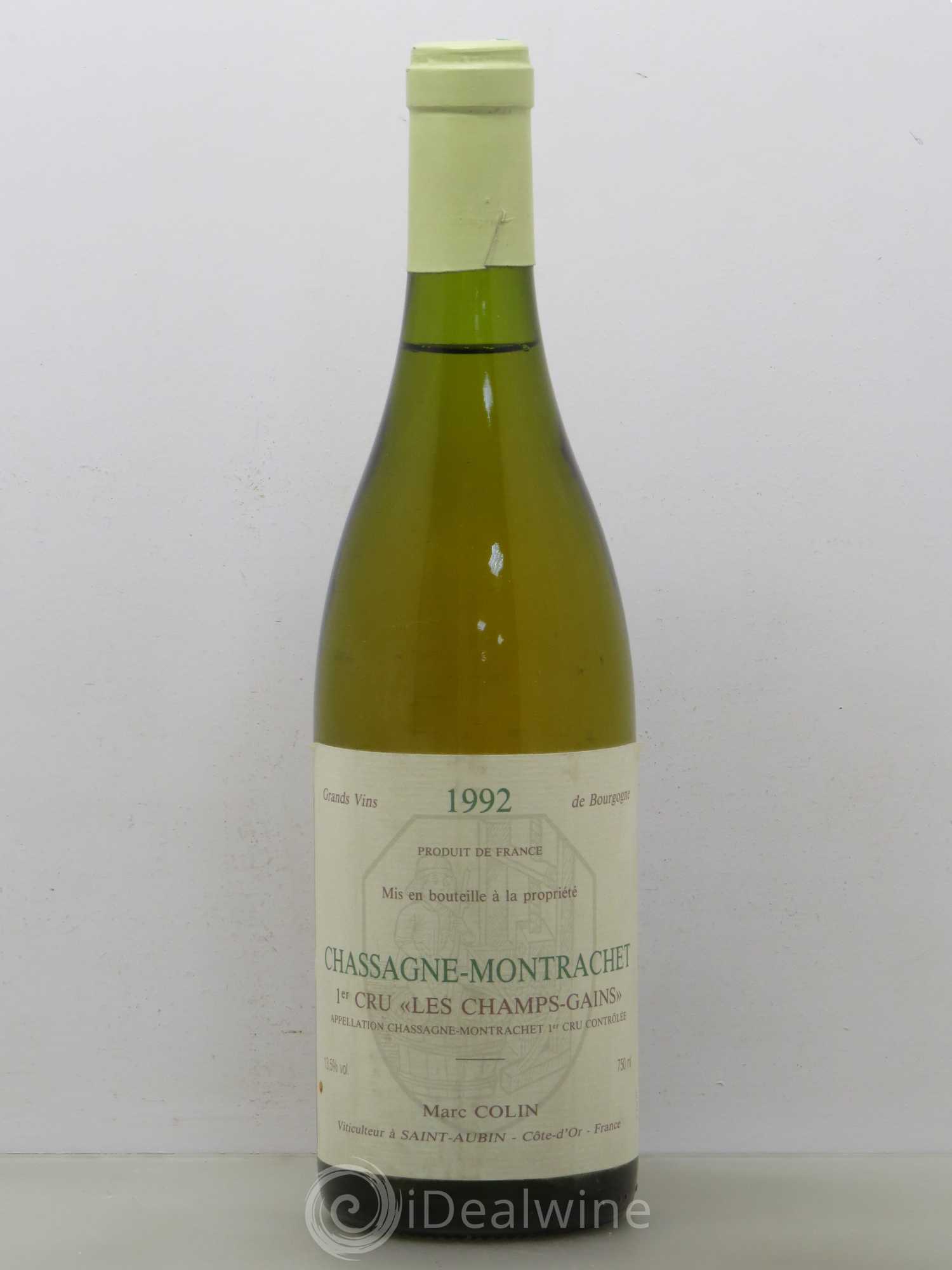 Chassagne-Montrachet 1er Cru Champs Gains Marc Colin 1992 - Posten von 1 Flasche - 0