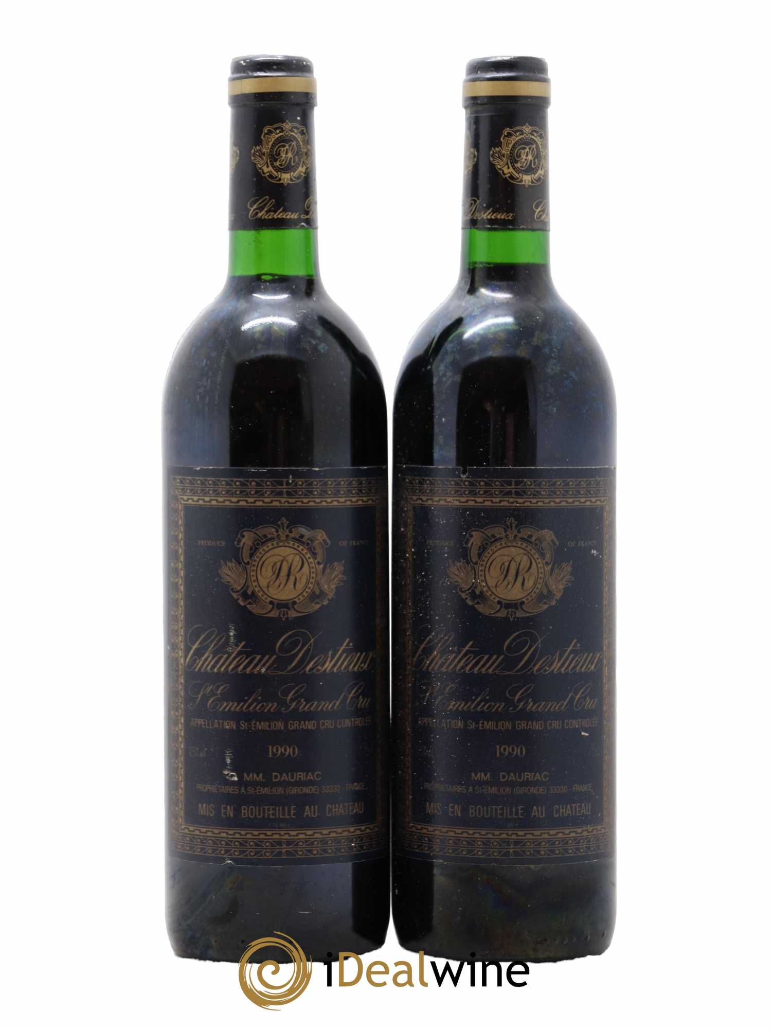 Château Destieux Grand Cru Classé 1990 - Lot de 2 bouteilles - 0