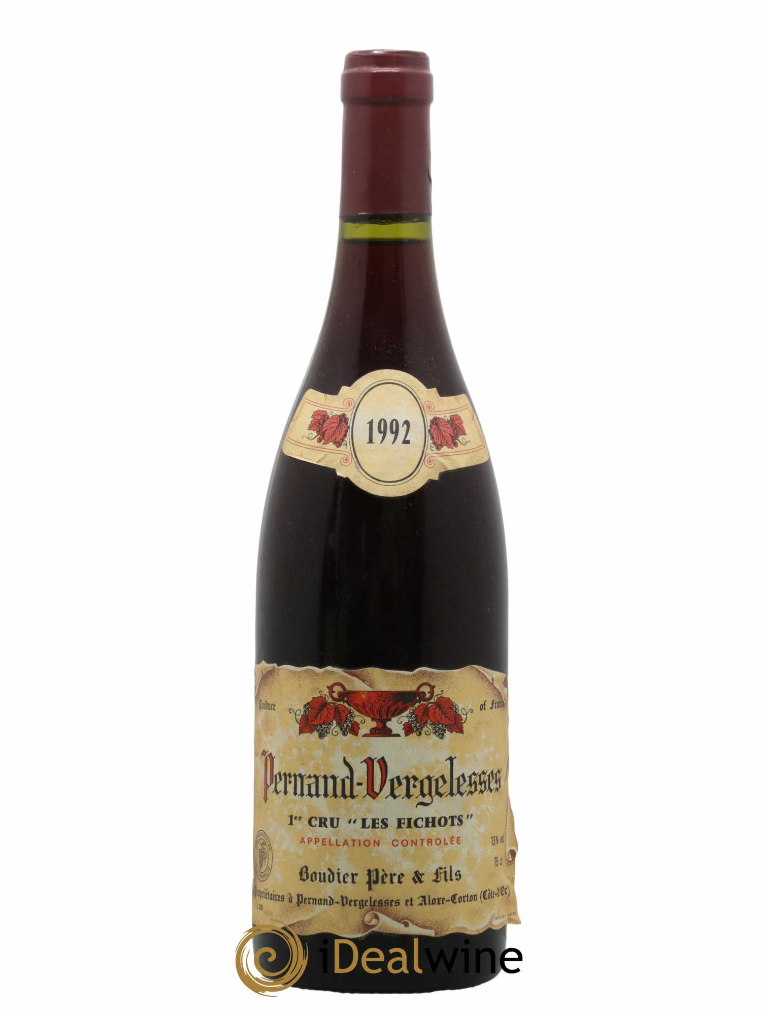 Pernand-Vergelesses 1er Cru Les Fichots Domaine Boudier Père Et Fils 1992 - Lot de 1 bouteille - 0