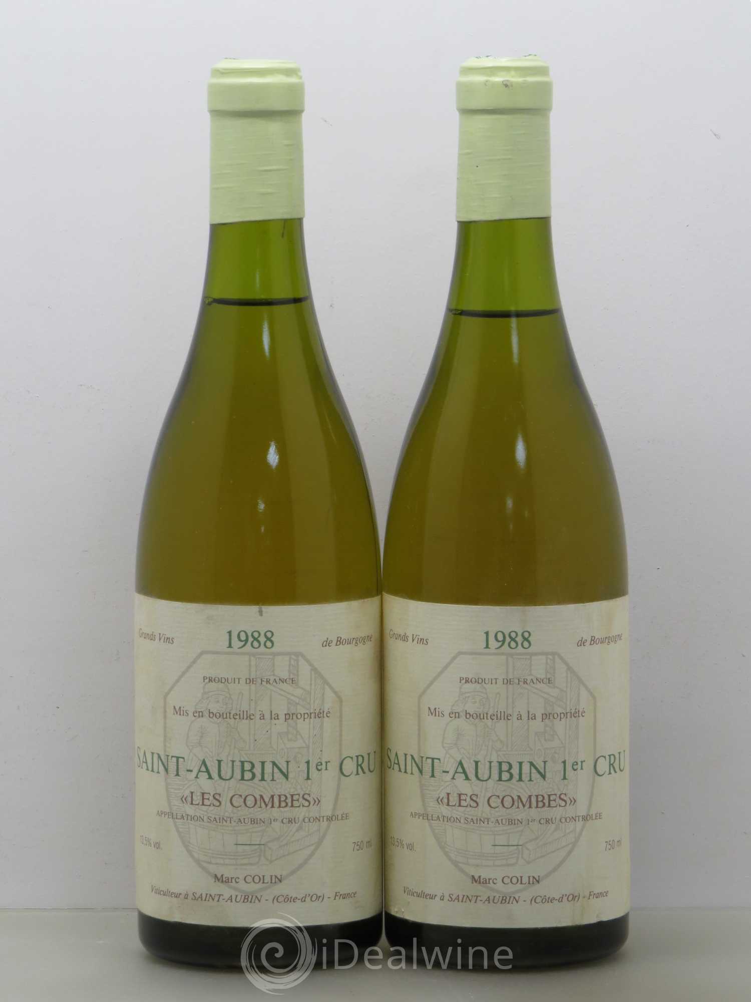 Saint-Aubin 1er Cru Les Combes Marc Colin 1988 - Lotto di 2 bottiglie - 0