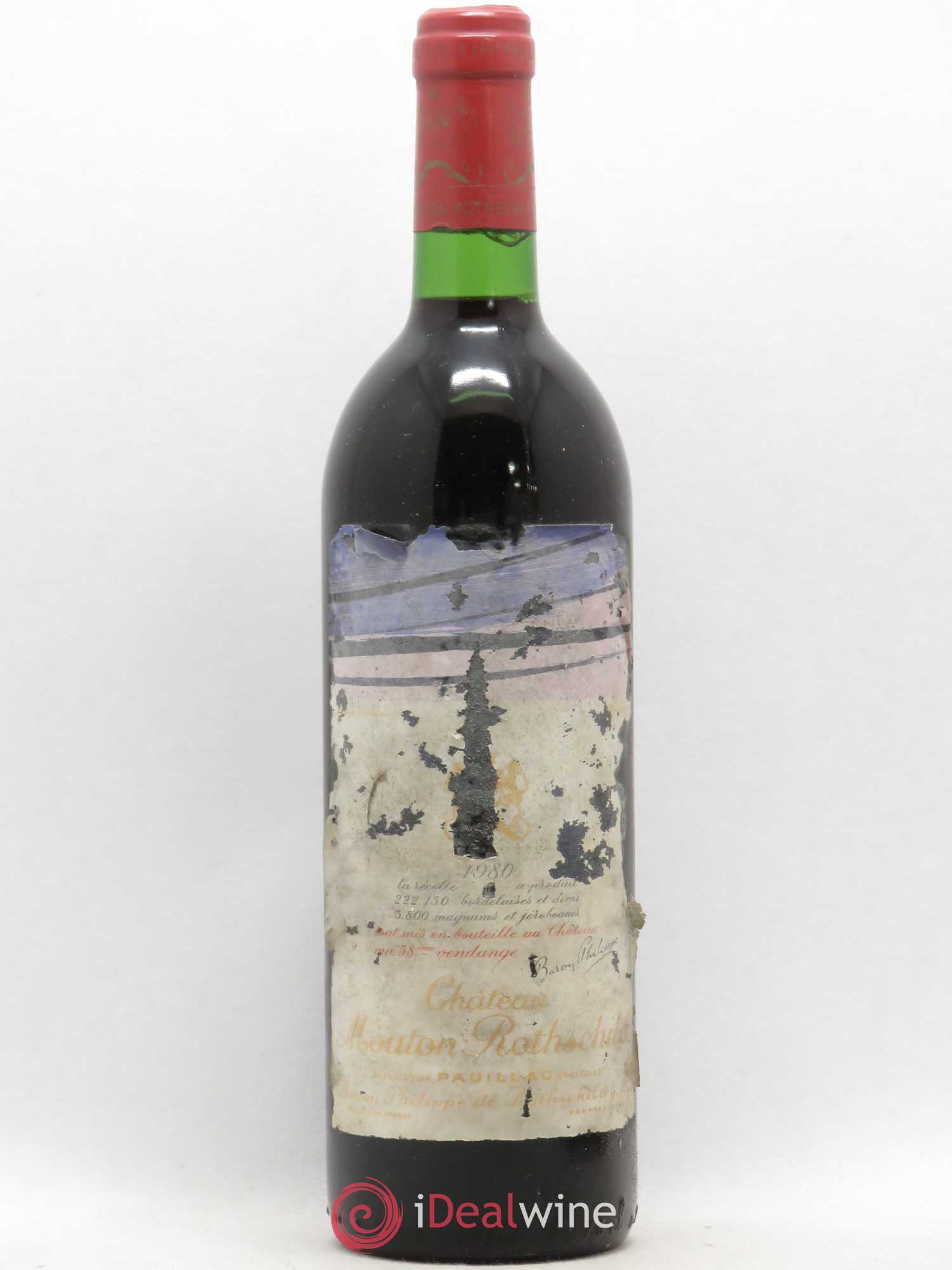 Château Mouton Rothschild 1er Grand Cru Classé 1980 - Lot de 1 bouteille - 0
